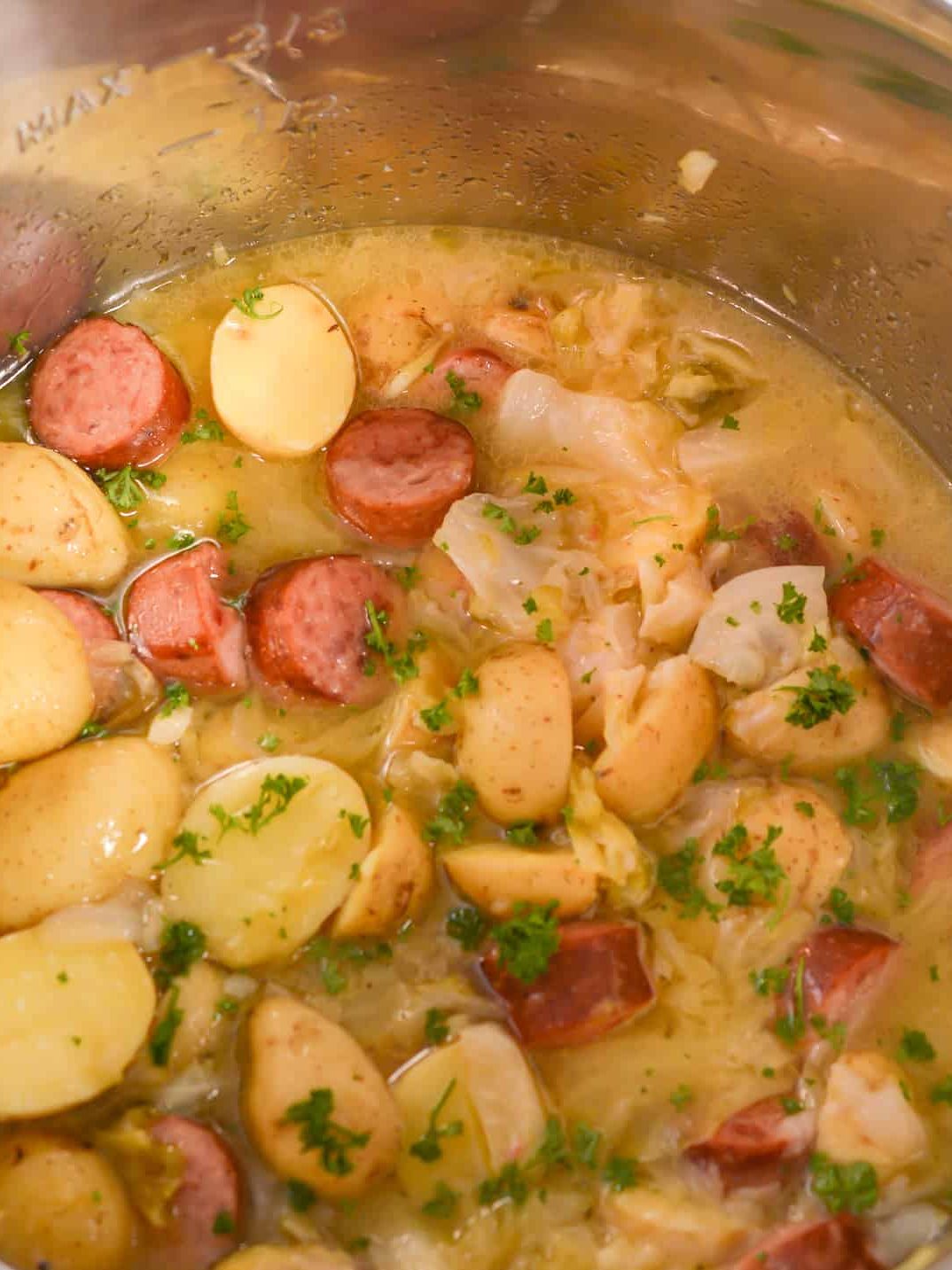 Instant Pot Cabbage, Sausage and Potato Soup