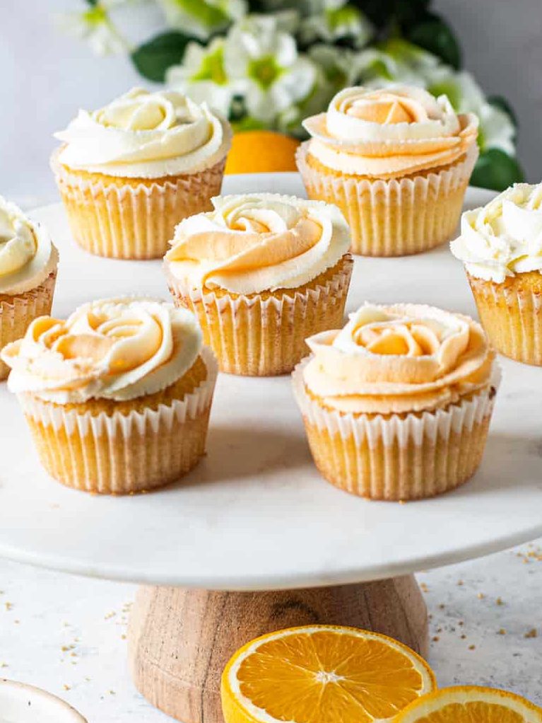 mandarin cupcakes, mandarin orange cupcake, orange cupcakes