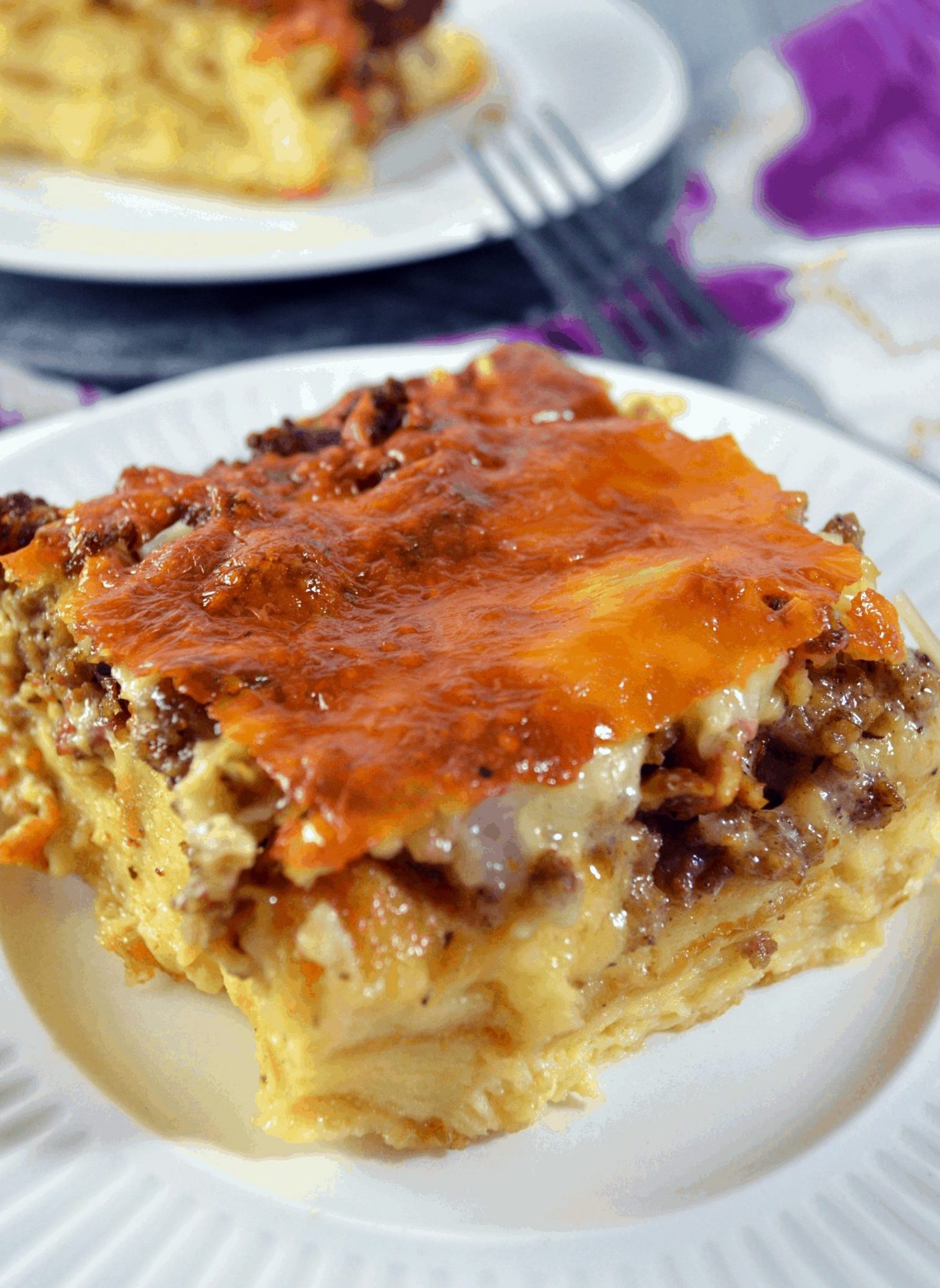Meat & Cheese Croissant Overnight Casserole 