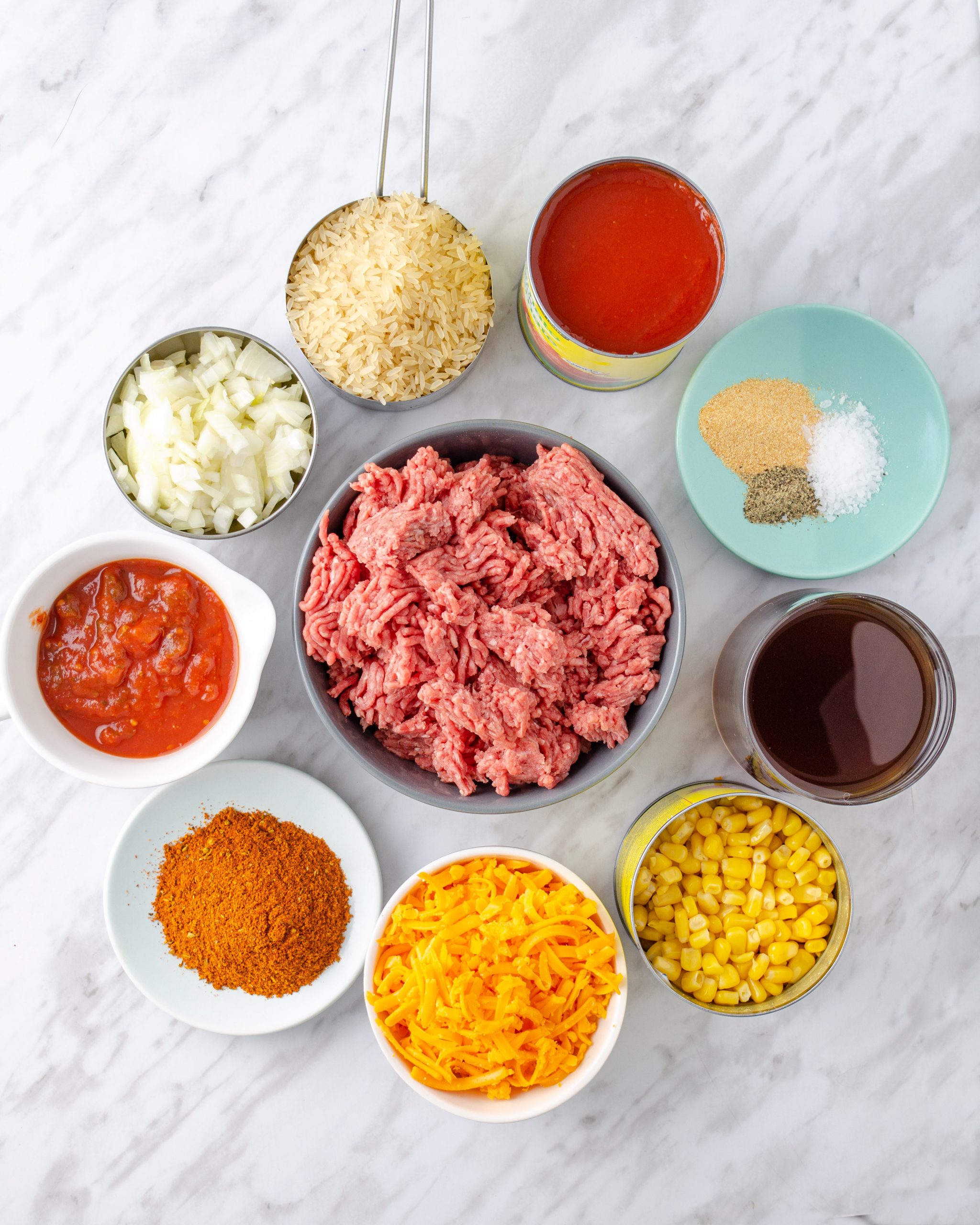 One Pot Mexican Rice Casserole ingredients