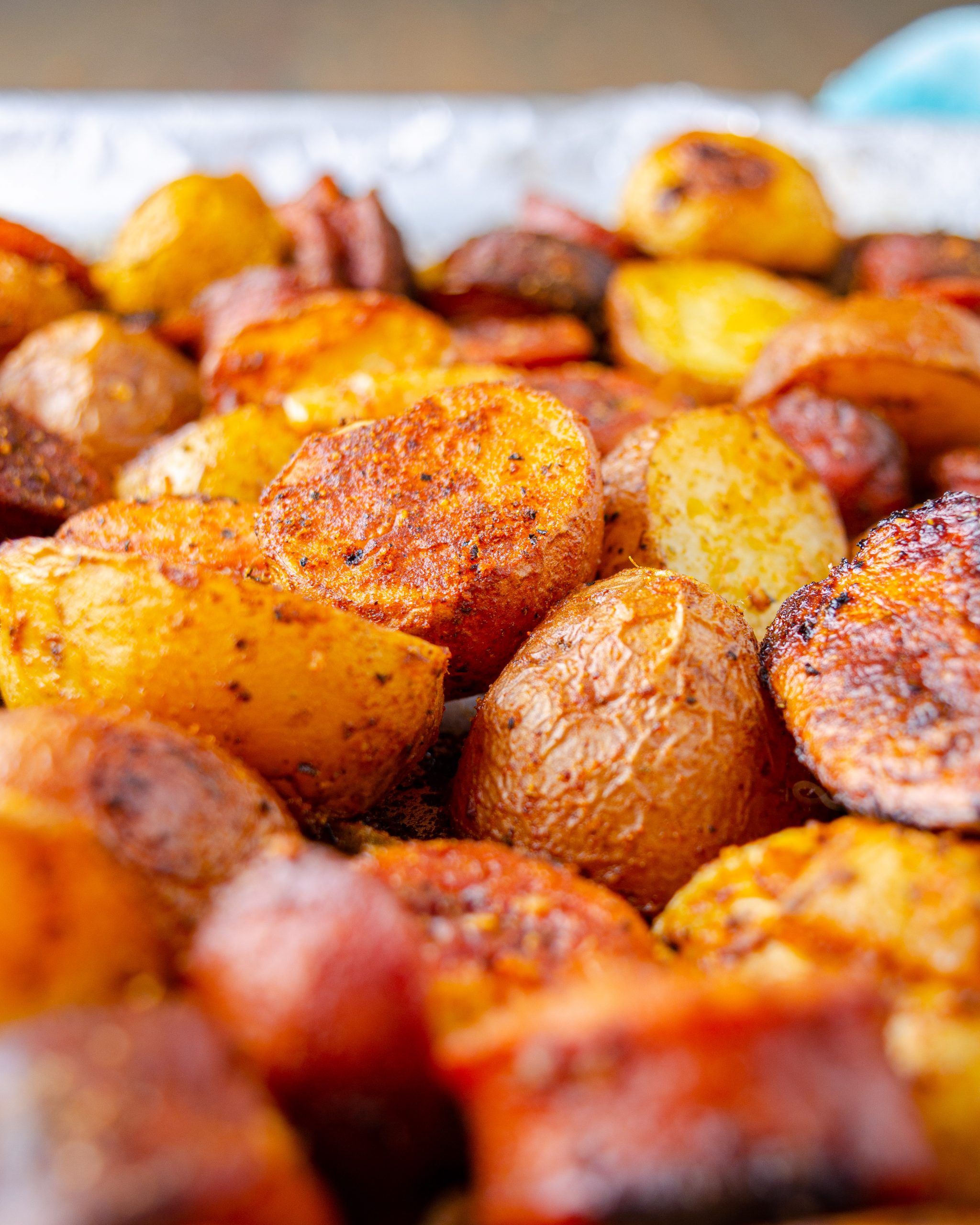 baked sausage and potatoes, Oven Roasted Sausage and Potatoes, Sausage and Potato Bake