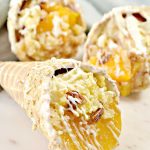Peach Cobbler Stuffed Cones