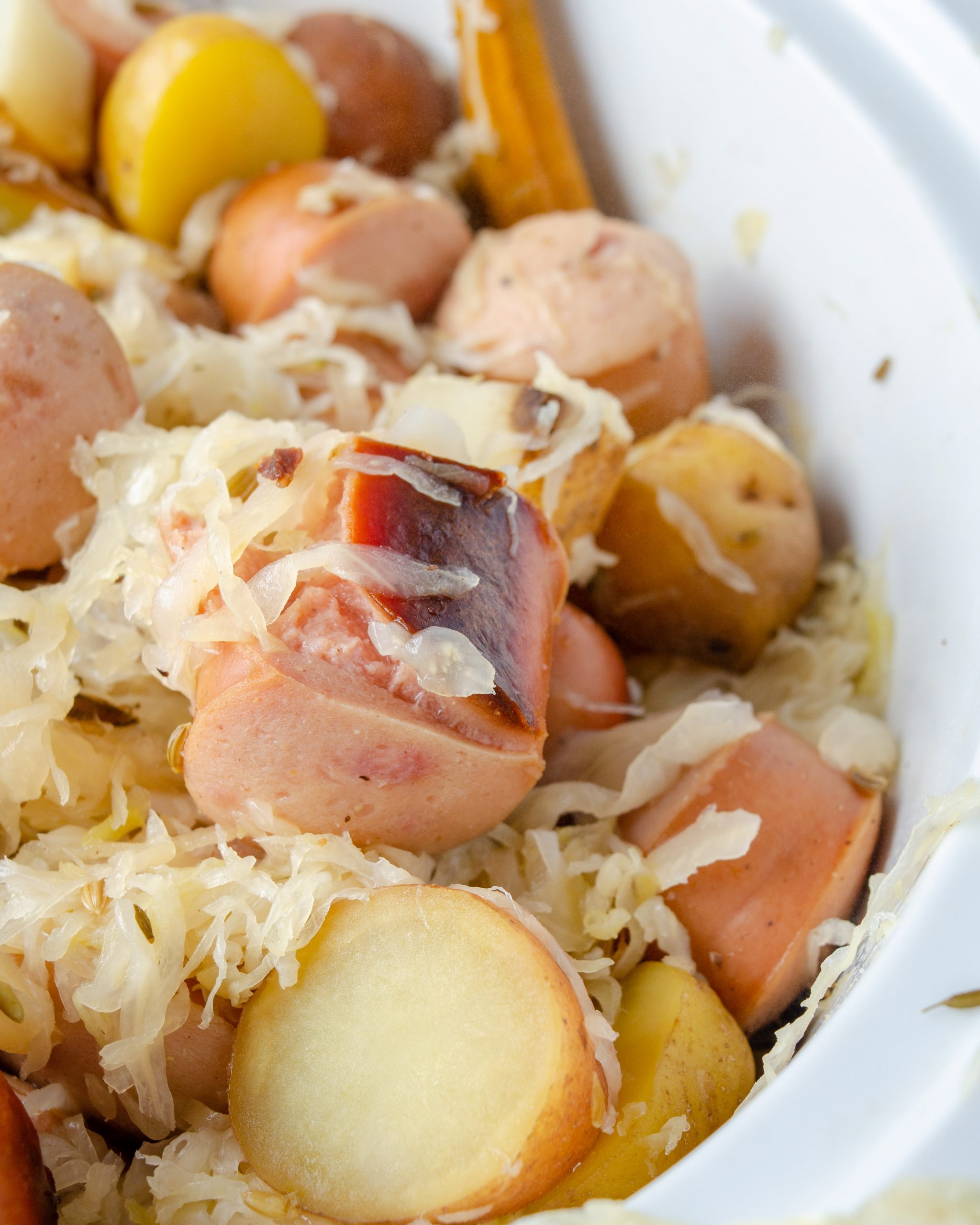 sausage sauerkraut potatoes, Polish Sausage, Sauerkraut And Potatoes (Crockpot)