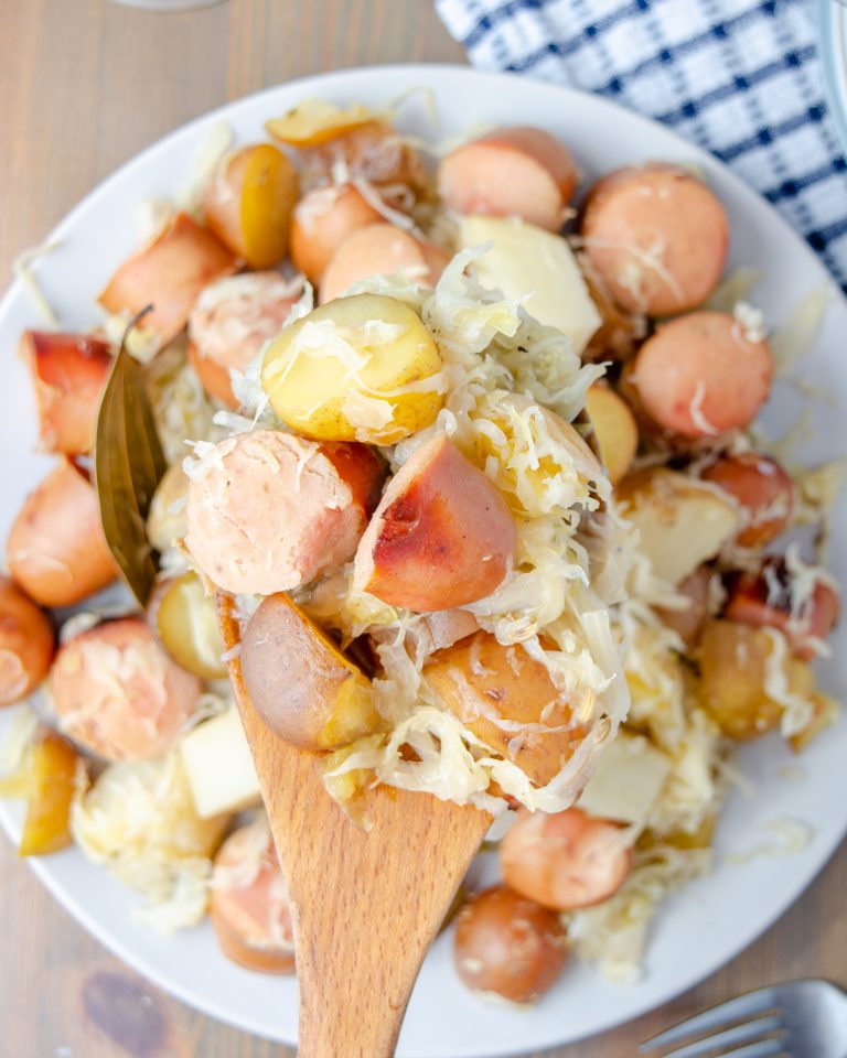 Polish Sausage, Sauerkraut And Potatoes (Crockpot) - Sweet Pea's Kitchen