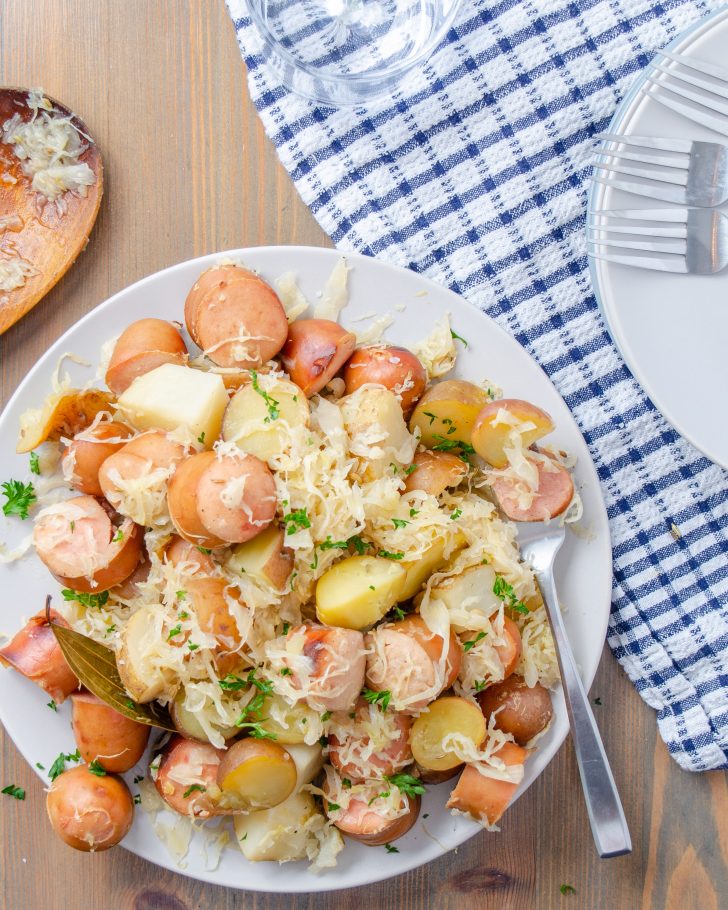 Polish Sausage, Sauerkraut And Potatoes (Crockpot) - Sweet Pea's Kitchen