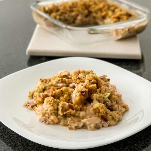 Rotisserie Chicken and Stuffing Casserole - Sweet Pea's Kitchen