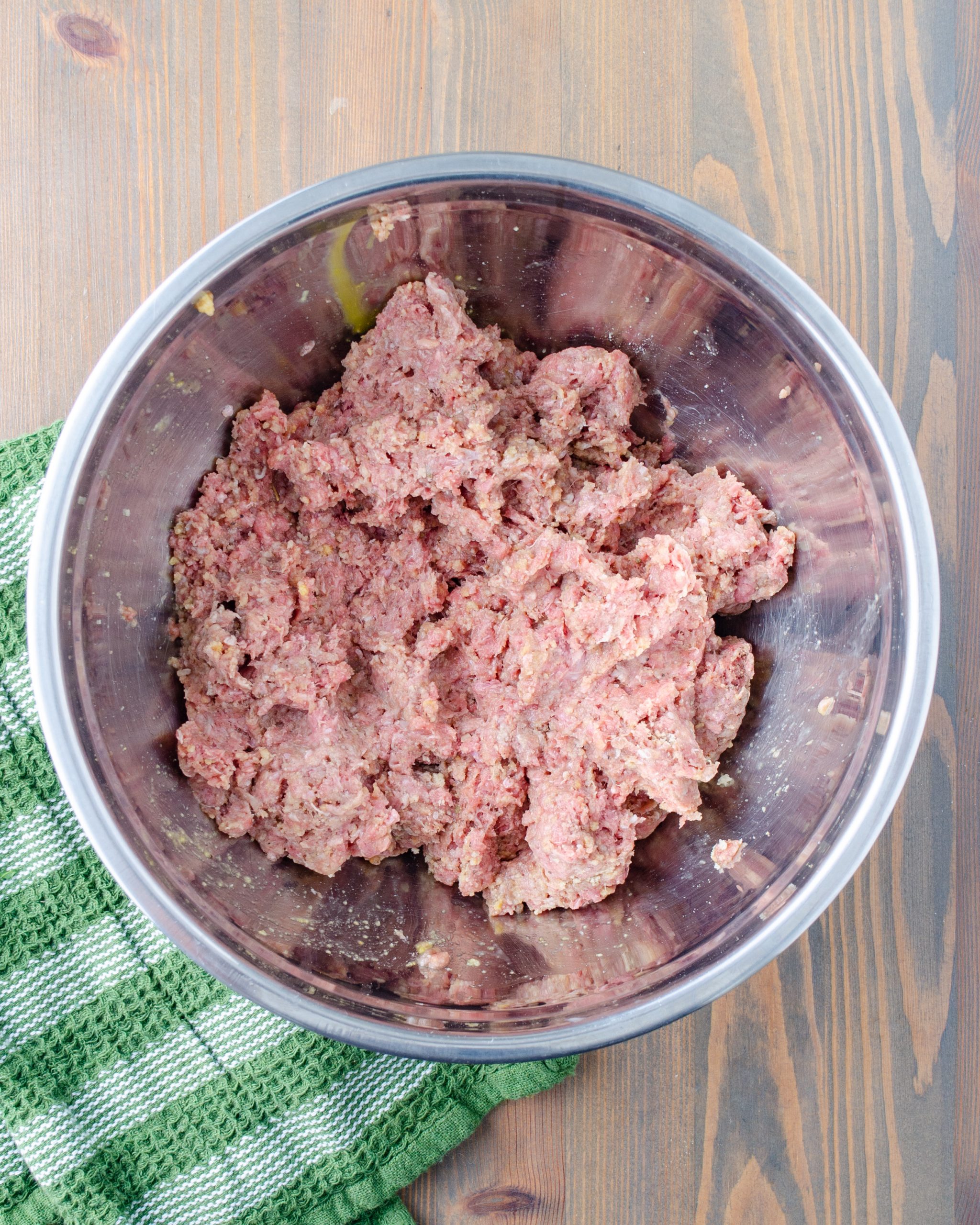 If using ground beef, add the steak ingredients to a large bowl, and mix to combine.