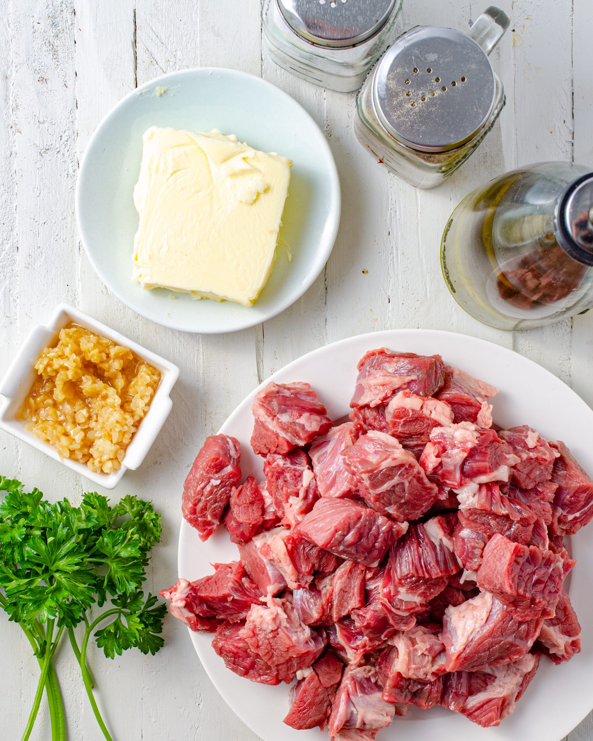 Steak Bites with Garlic Butter ingredients