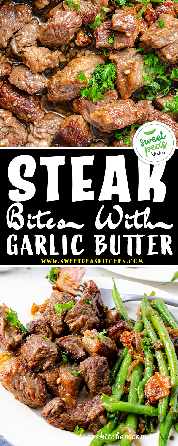Steak Bites With Garlic Butter  on pinterest