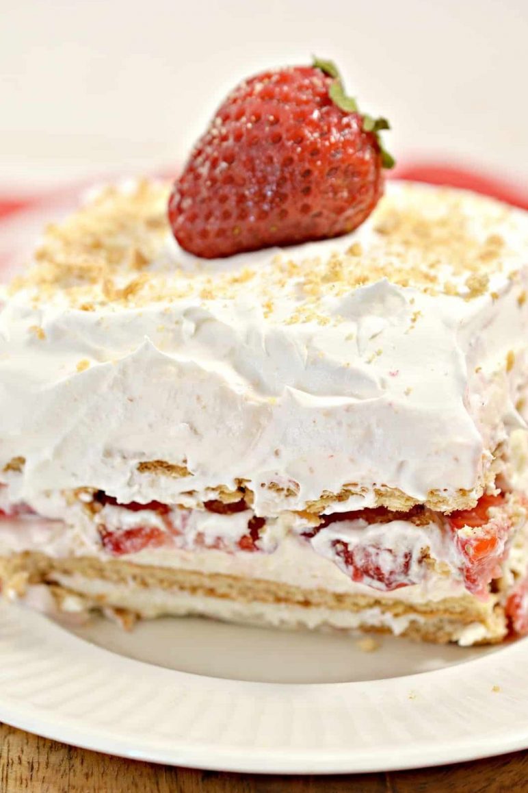 Strawberry Sheet Cake Recipe with Whipped Cream Cheese Icing