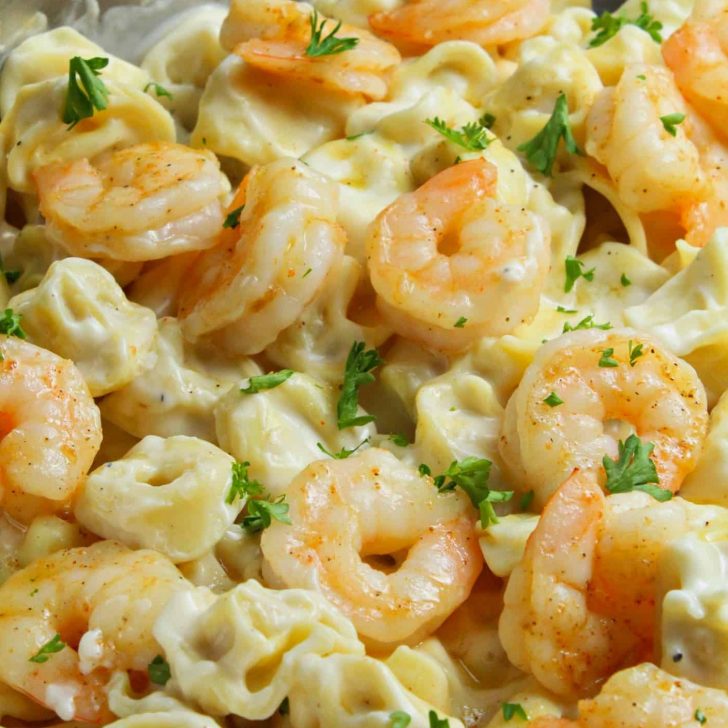 Cheesy Shrimp Tortellini Alfredo Skillet - Sweet Pea's Kitchen