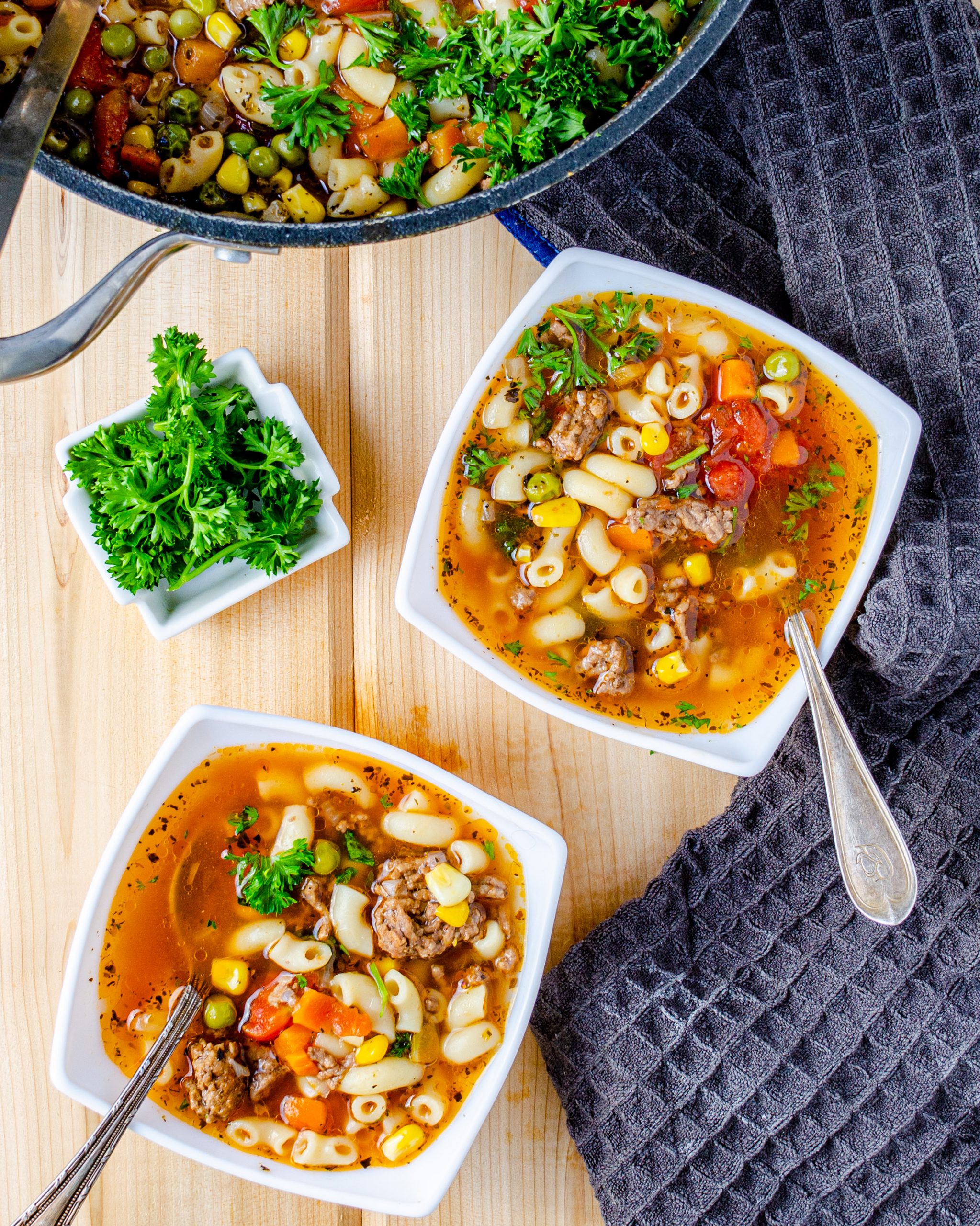macaroni soup, beef macaroni soup, macaroni and beef soup