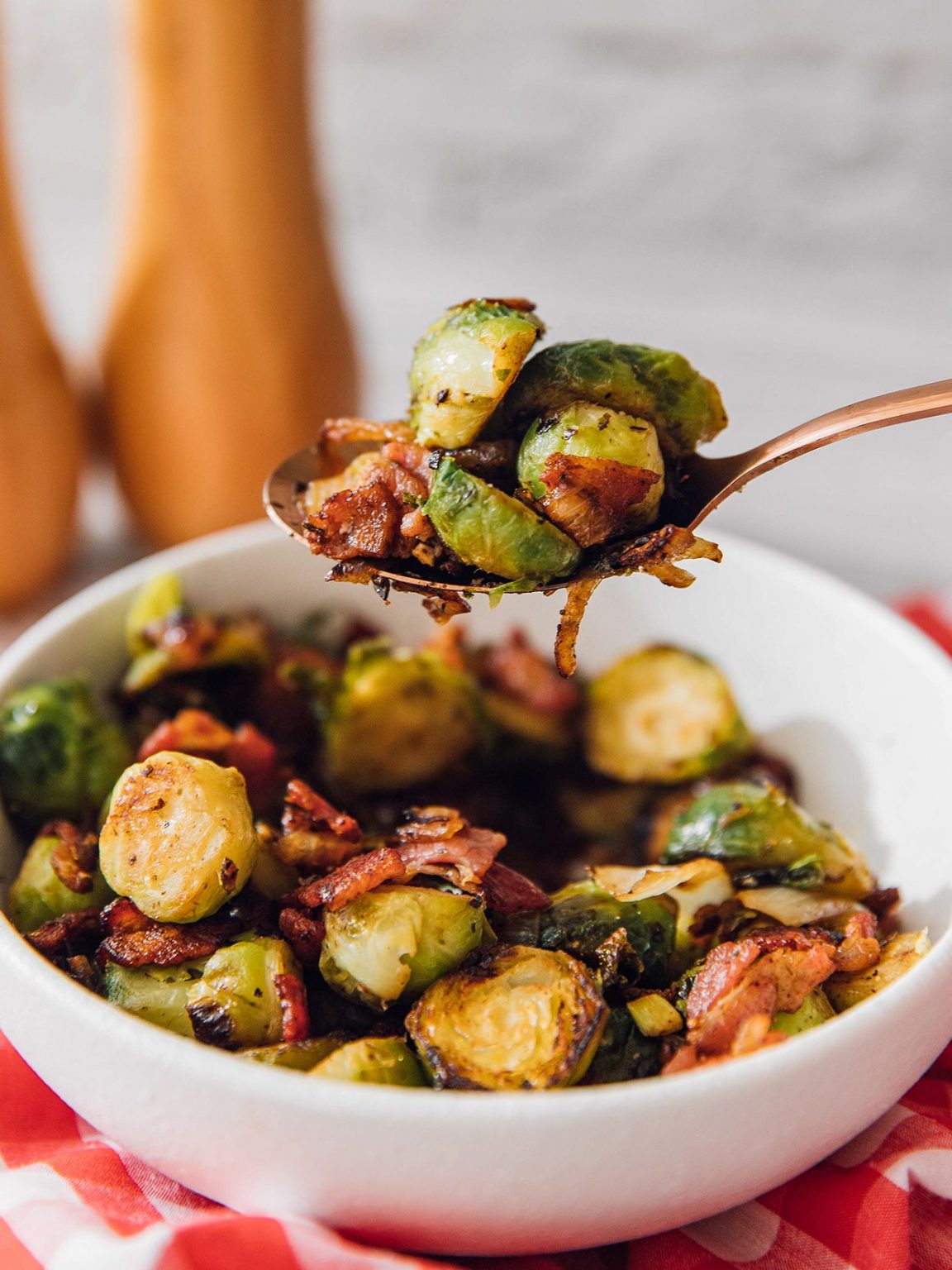 Brussel Sprouts with Bacon And Garlic - Sweet Pea's Kitchen