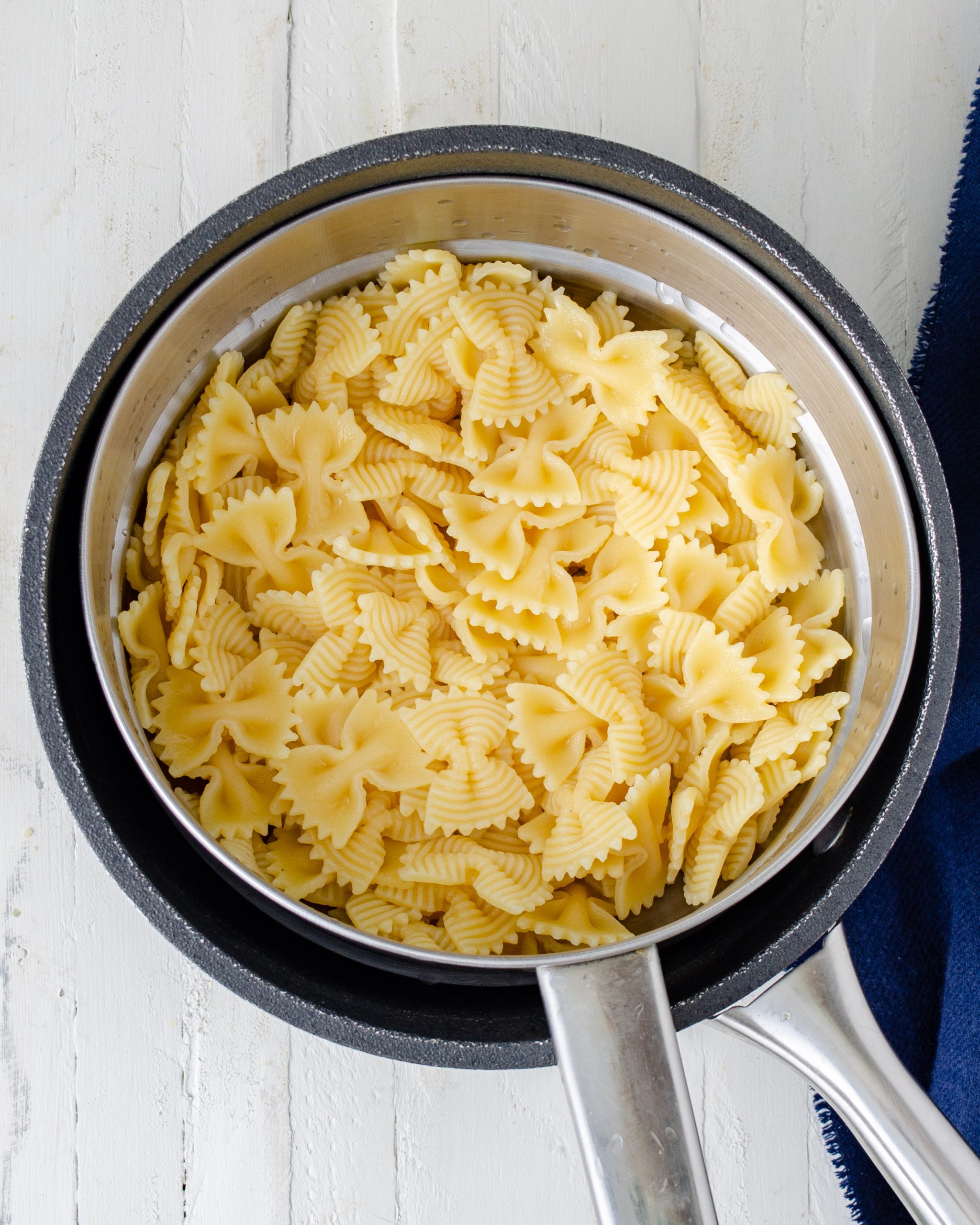Boil the pasta according to your liking, rinse in cold water and drain. 
