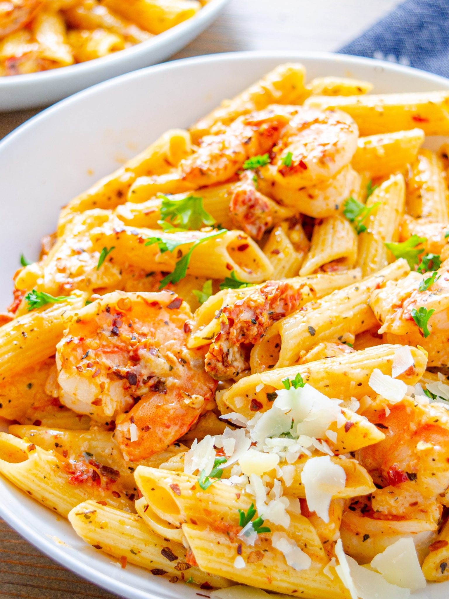 Creamy Mozzarella Shrimp Pasta - Sweet Pea's Kitchen