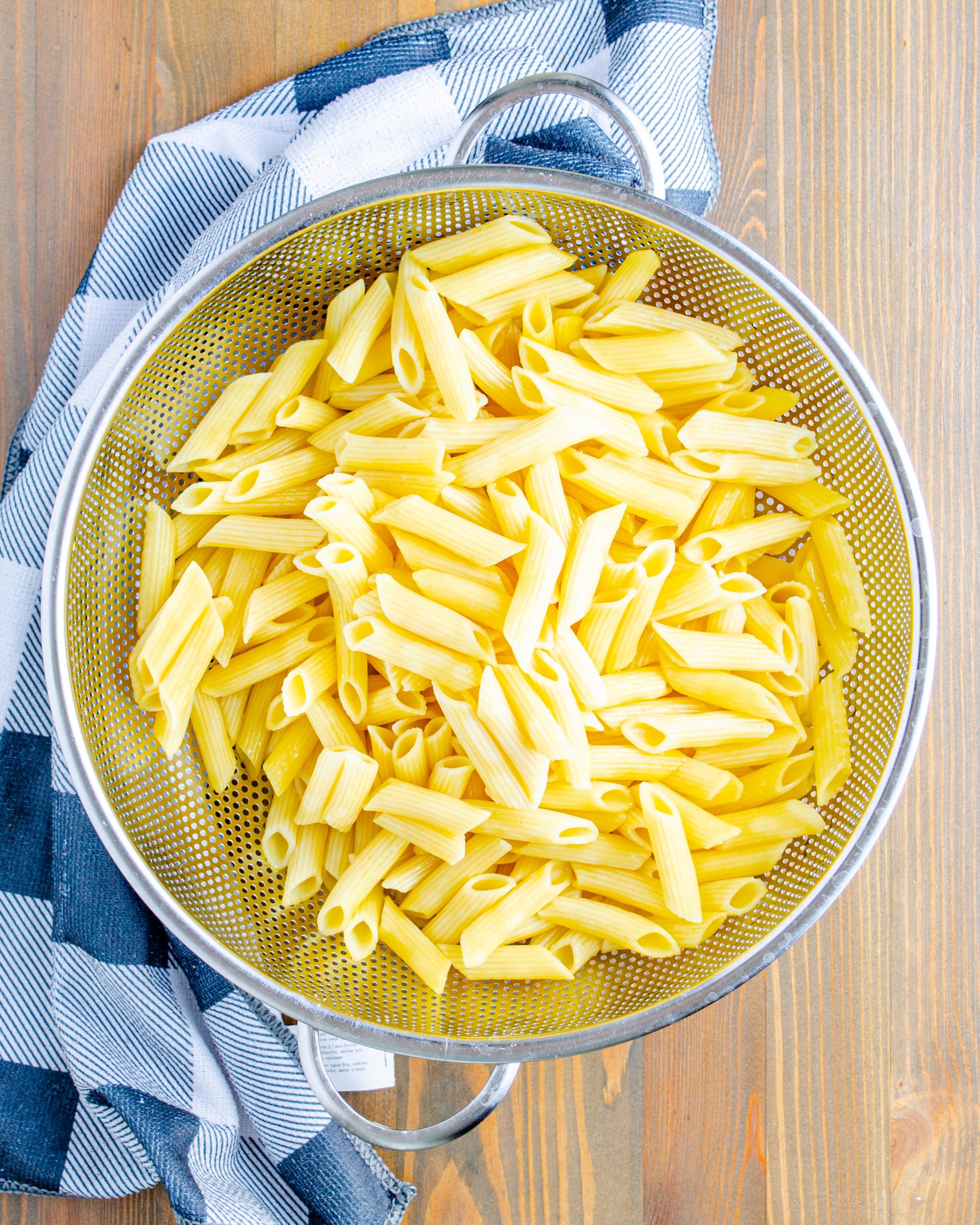 Cook the pasta until done to your liking, drain and reserve ½ cup of the cooking liquid.