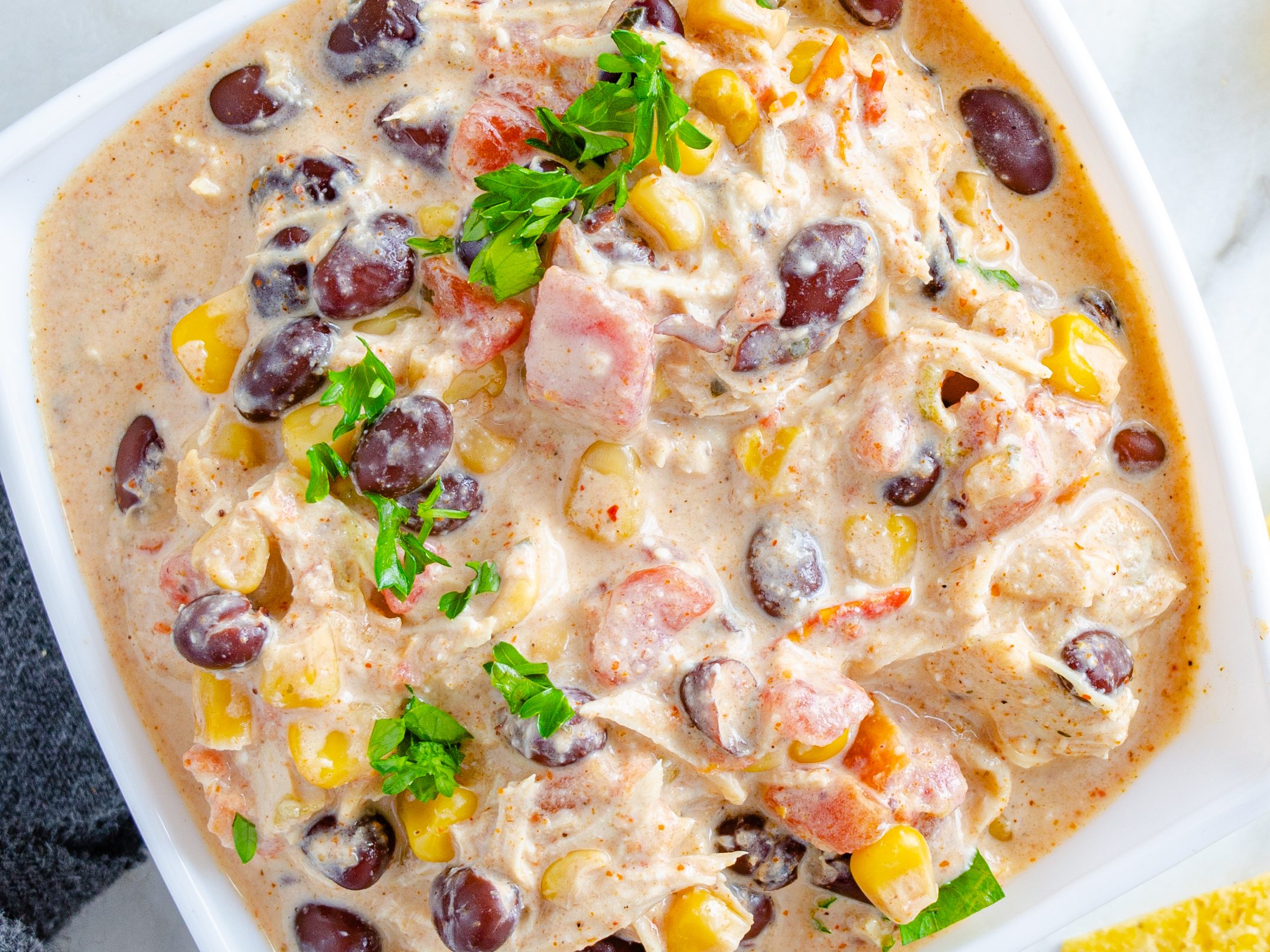 Crockpot Cream Cheese Chicken Chili - Sweet Pea's Kitchen