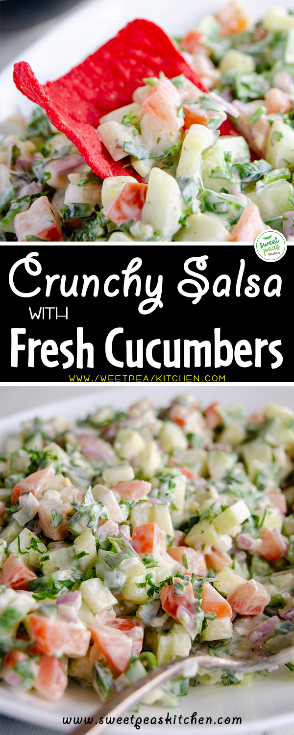 crunchy Salsa with Fresh Cucumbers on pinterest