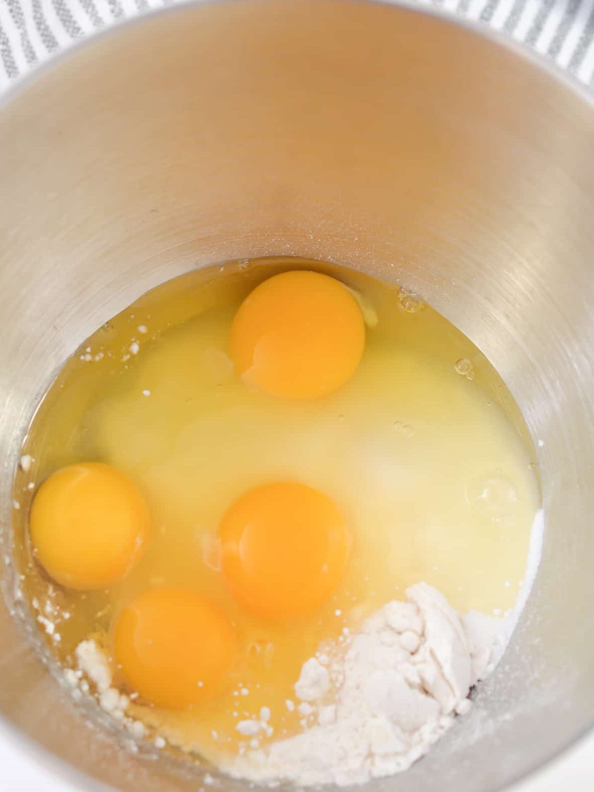 Add 4 large eggs.