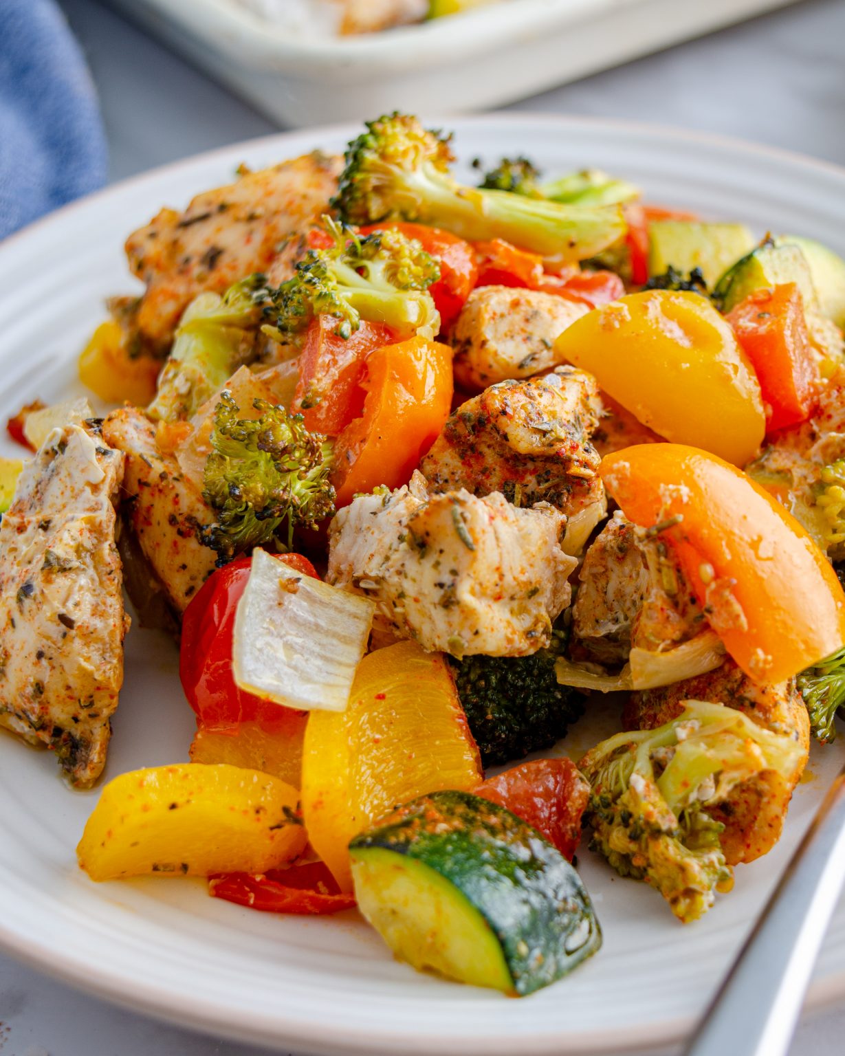 15 Minute Healthy Roasted Chicken And Veggies Sweet Pea S Kitchen