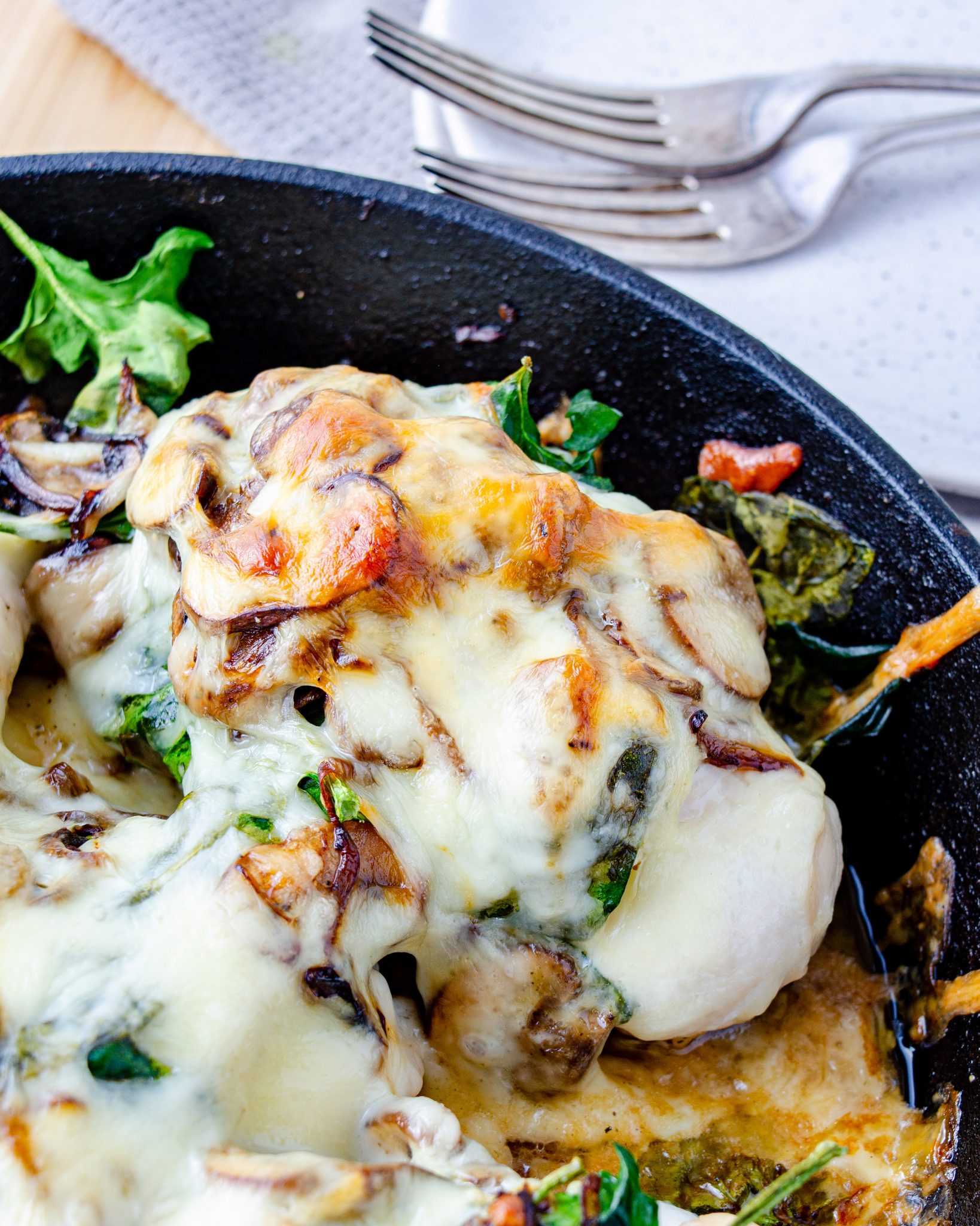 Smothered Chicken with Creamed Spinach - Sweet Pea's Kitchen