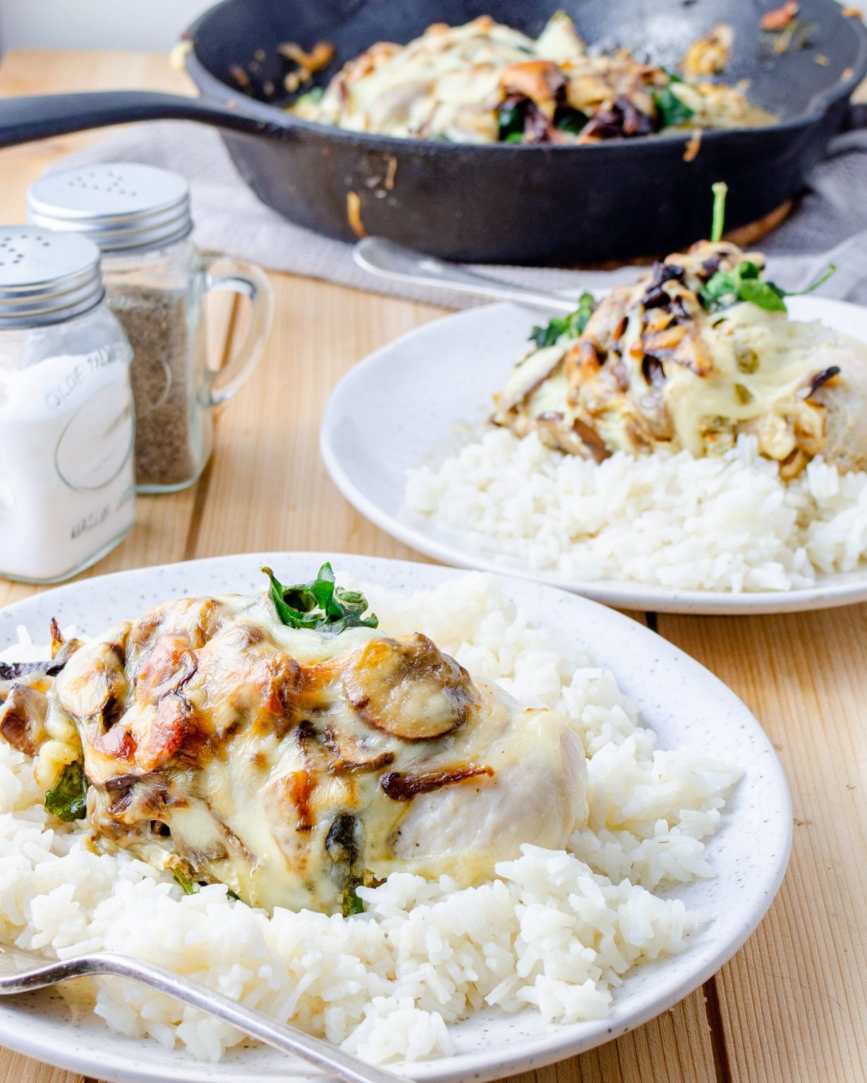 Smothered Chicken with Creamed Spinach - Sweet Pea's Kitchen