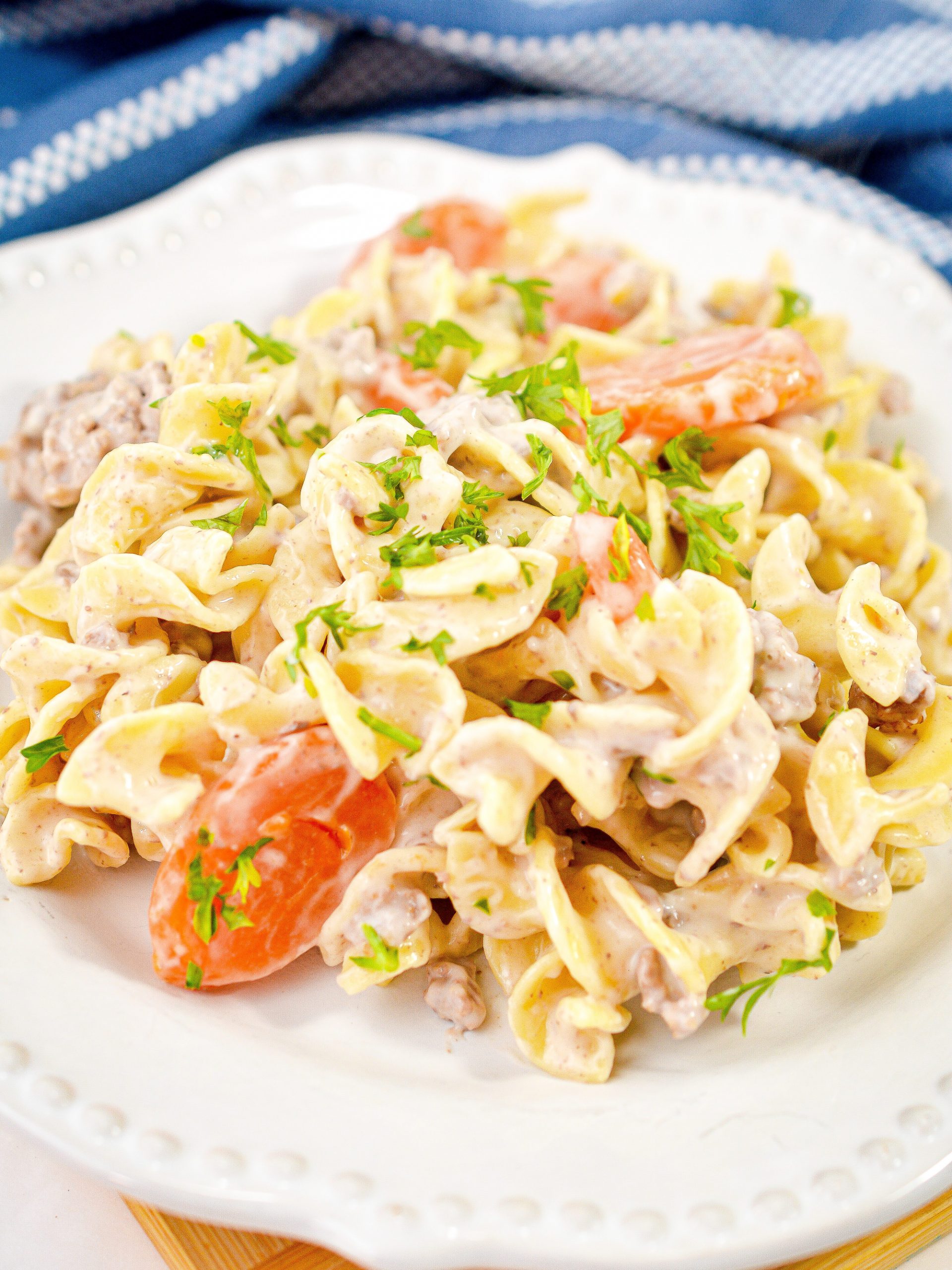 beef stroganoff casserole, ground beef stroganoff casserole, beef stroganoff casserole with cream of mushroom soup