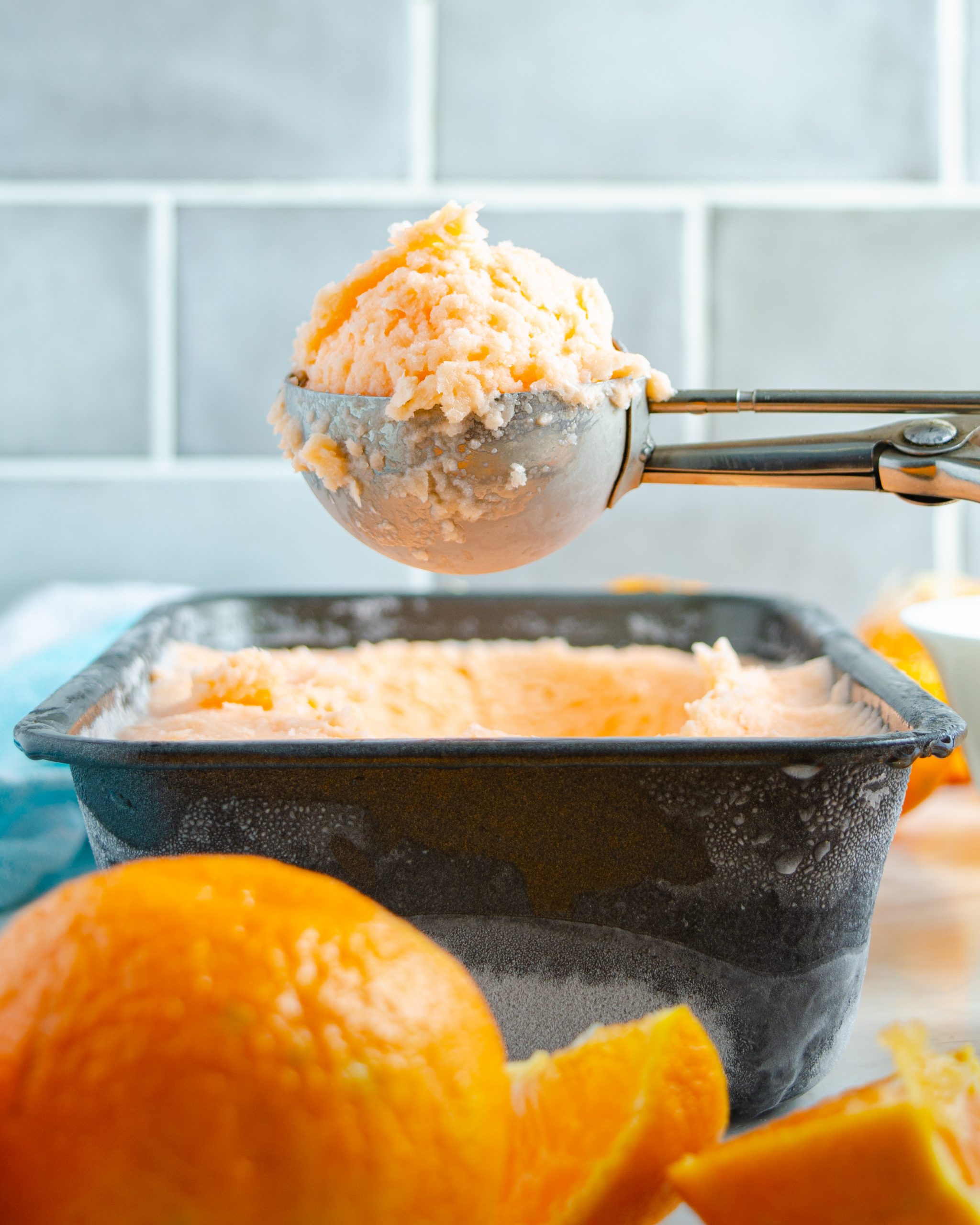 orange sherbet recipe, orange sherbet ice cream, homemade orange sherbert, 2 Ingredient Orange Sherbert