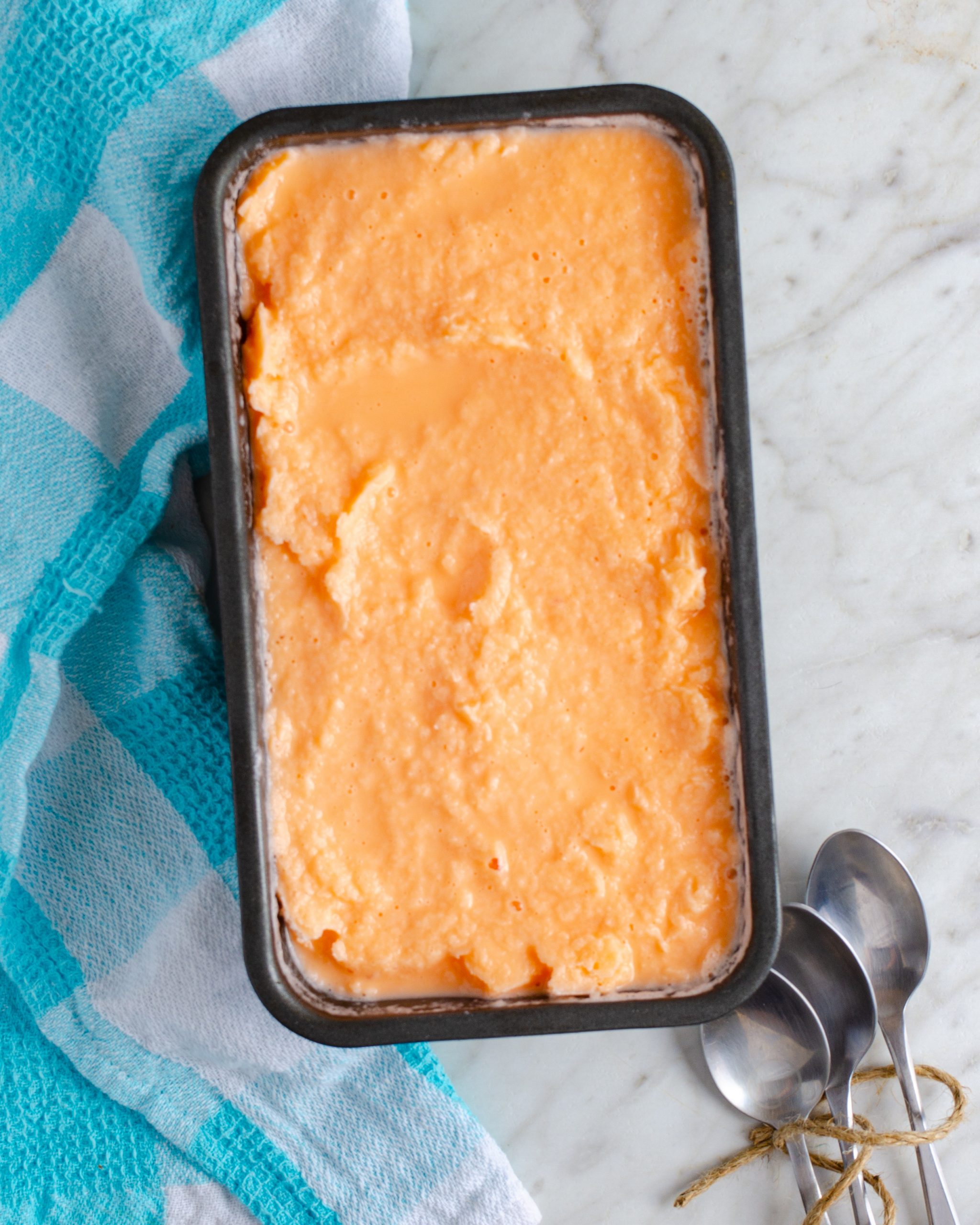 If you do not have an ice cream machine, place the mixture directly into a loaf pan or bowl, and freeze for 1 hour.
