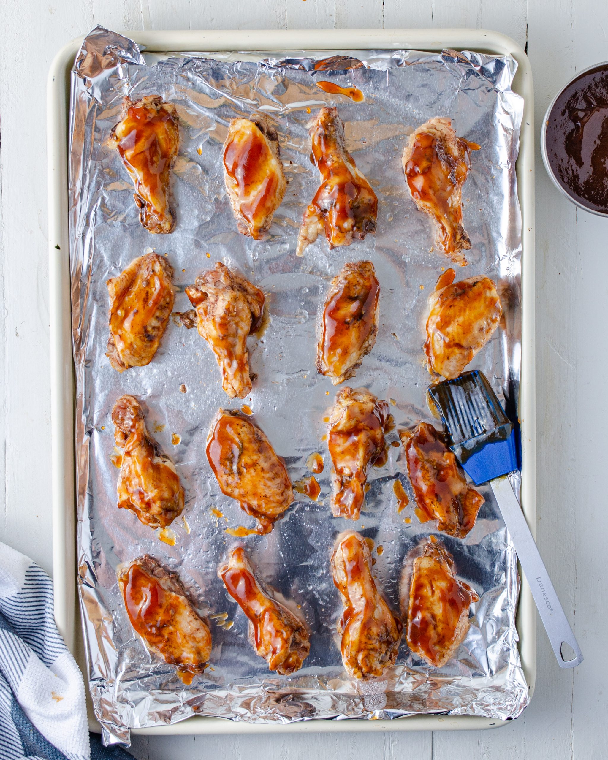 Coat the wings in the bbq sauce. 