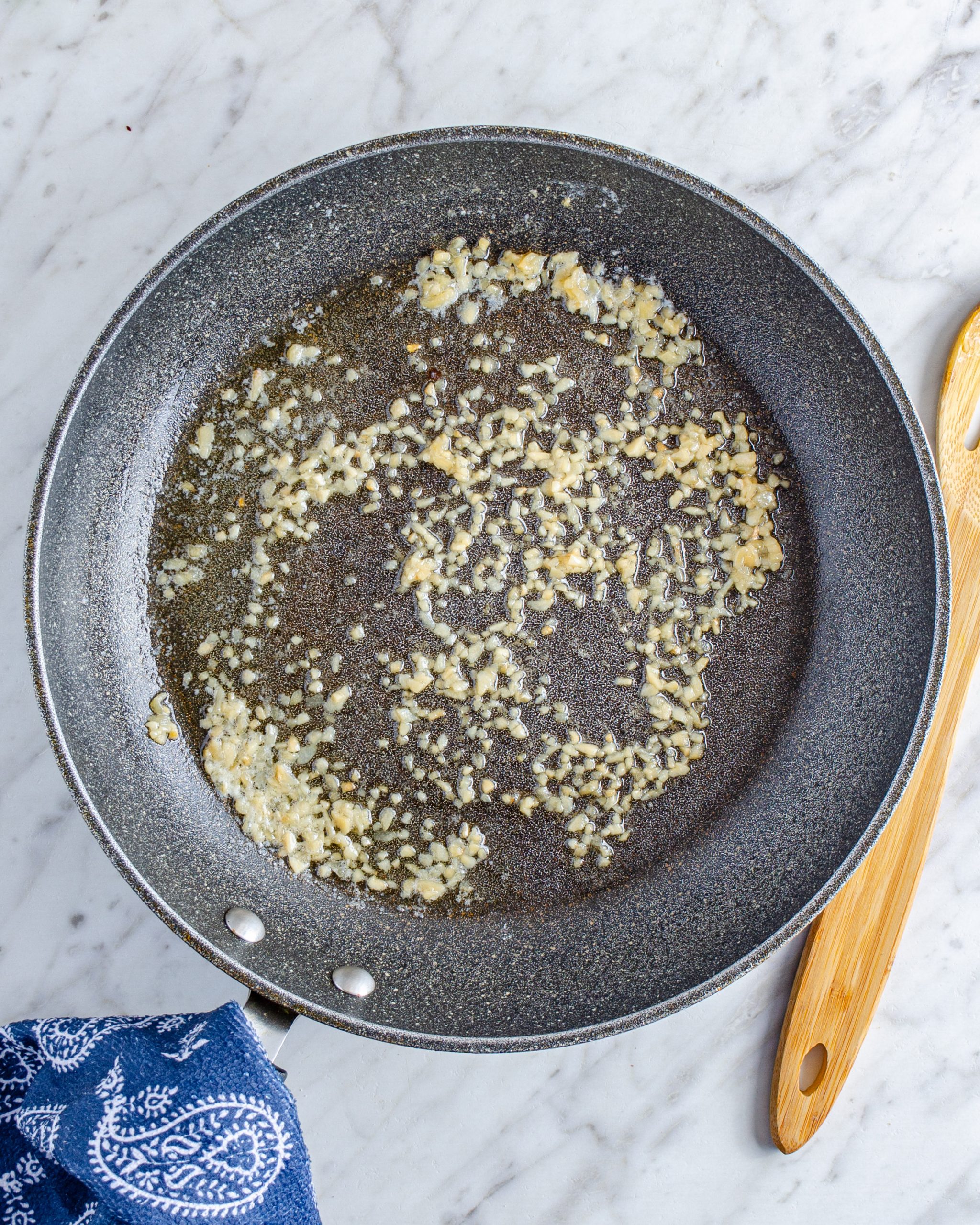 Melt the butter in a skillet over medium-high heat.