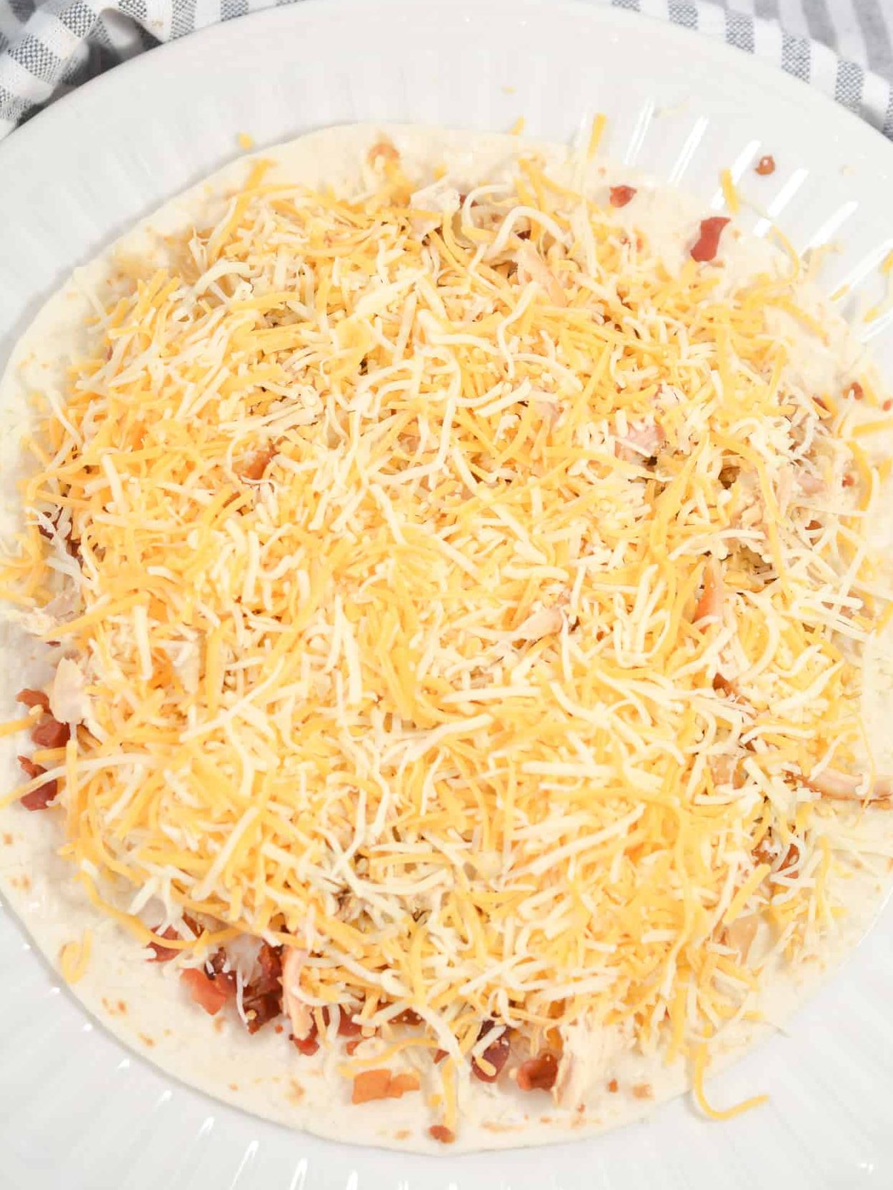 add 1 ½ cup Shredded taco blend cheese.