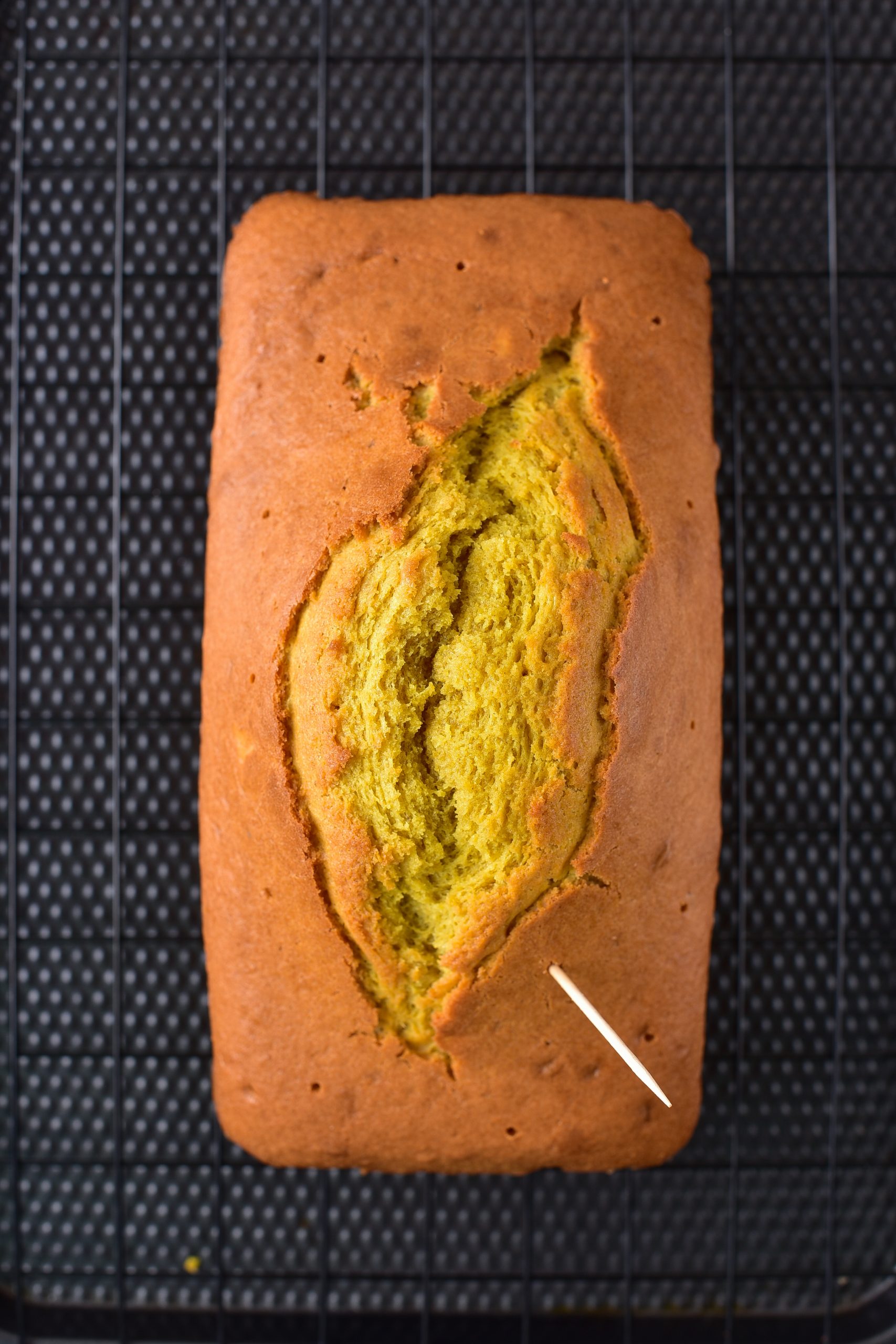 Poke holes in the top of the loaves with a toothpick.