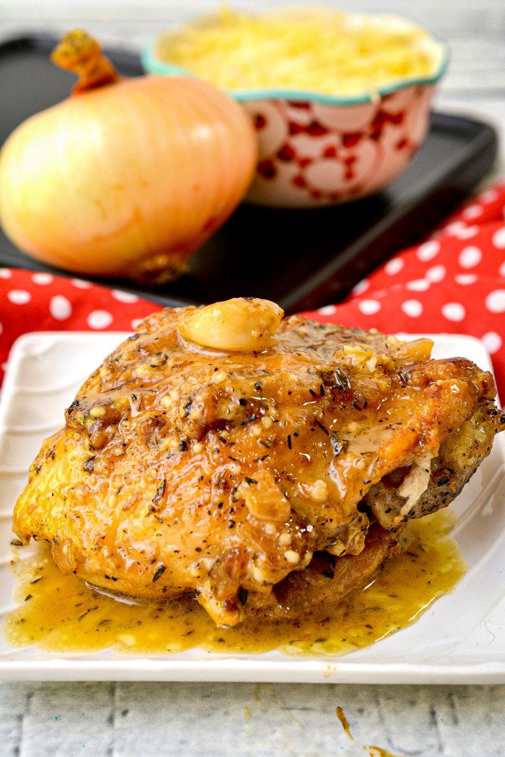Garlic Roasted Chicken Thighs with Parmesan Gravy Sweet Pea's Kitchen