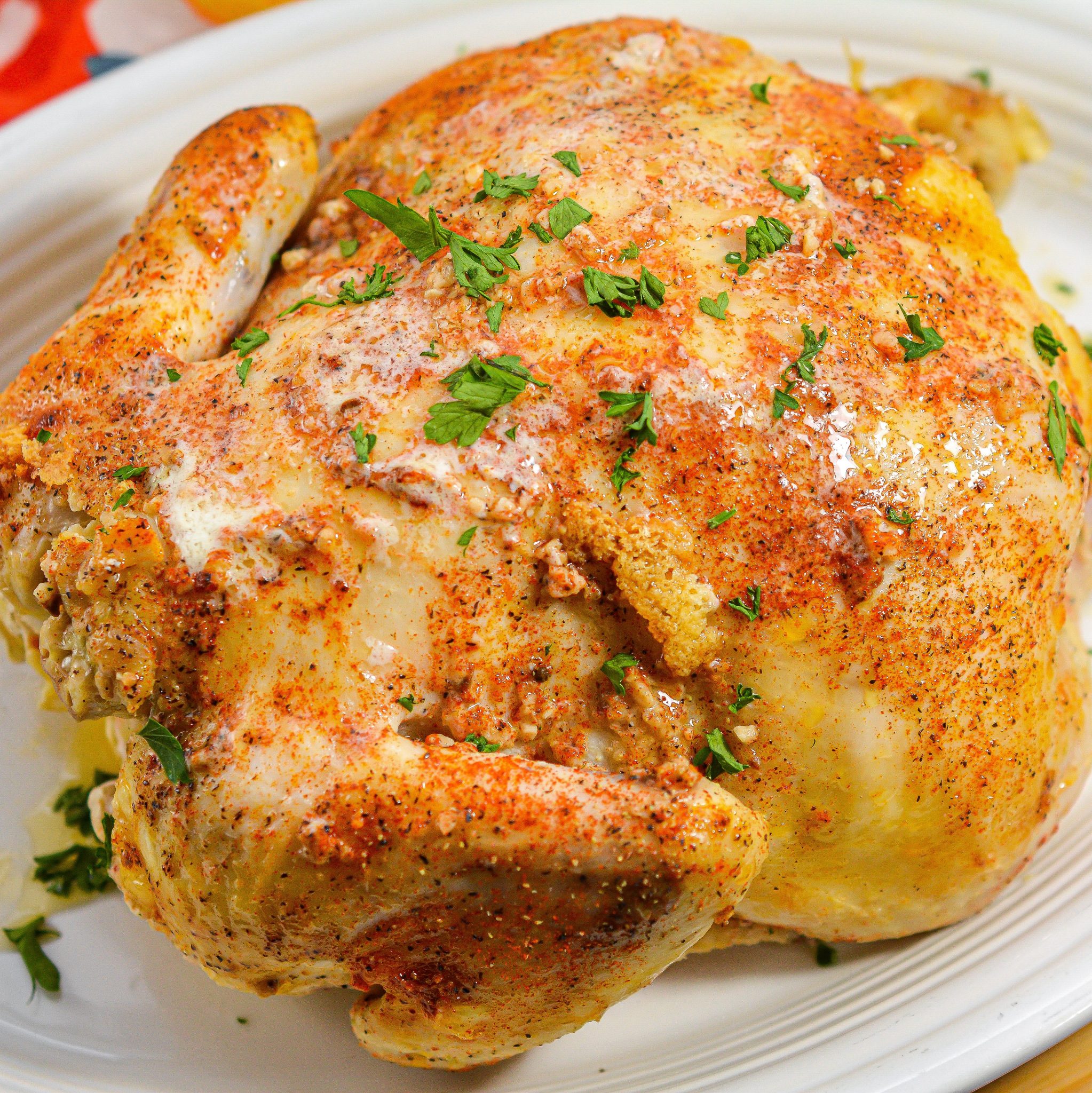 Garlic Roasted Chicken in a Crockpot - Sweet Pea's Kitchen