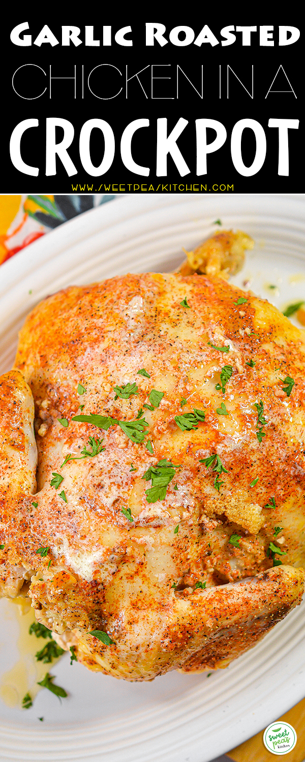 Garlic Roasted Chicken in a Crockpot on pinterest
