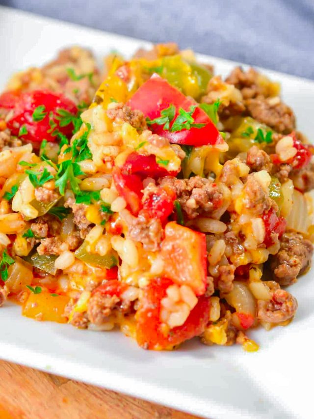 Ground beef and peppers skillet - Sweet Pea's Kitchen