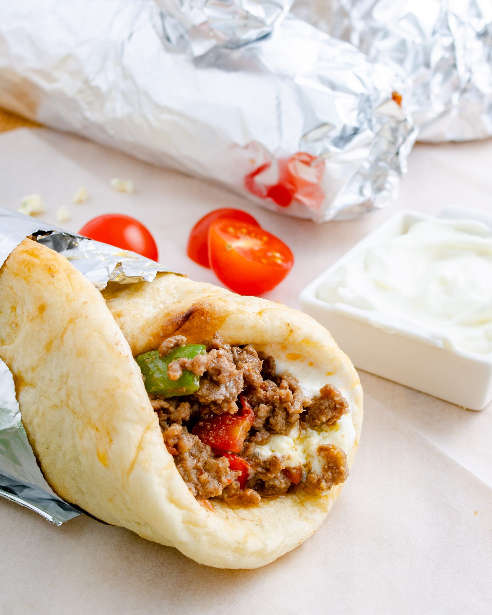 Hamburger Pepper and Onion Gyros Sweet Pea's Kitchen