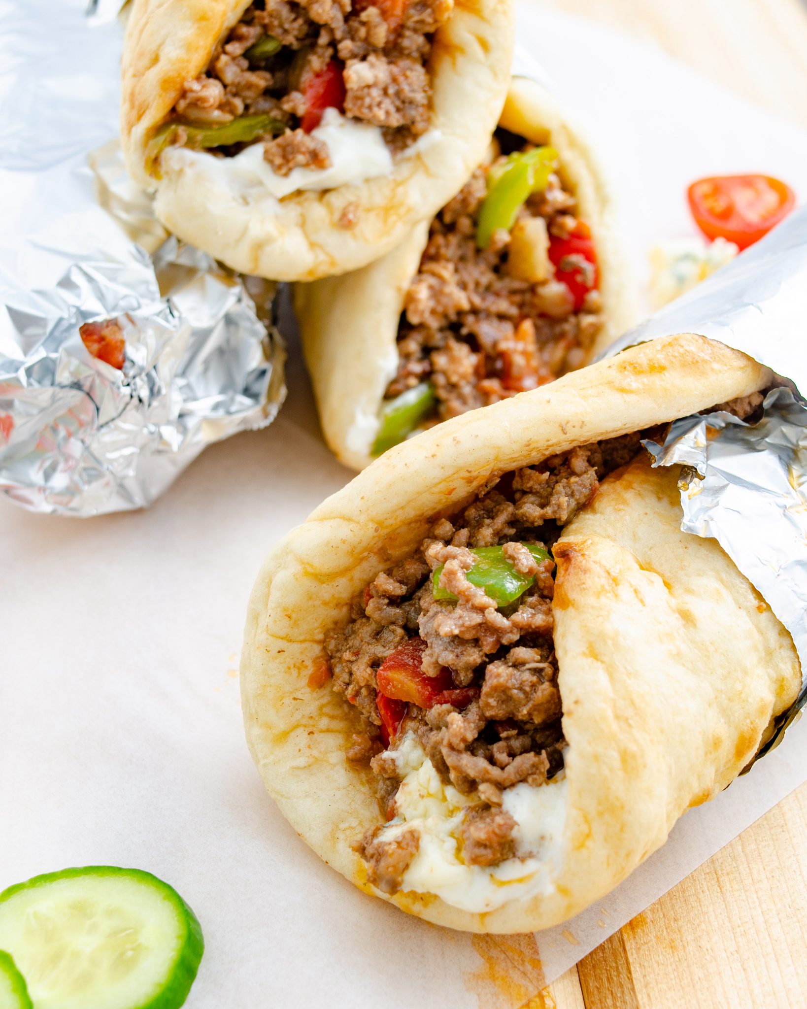 Hamburger Pepper and Onion Gyros Sweet Pea's Kitchen