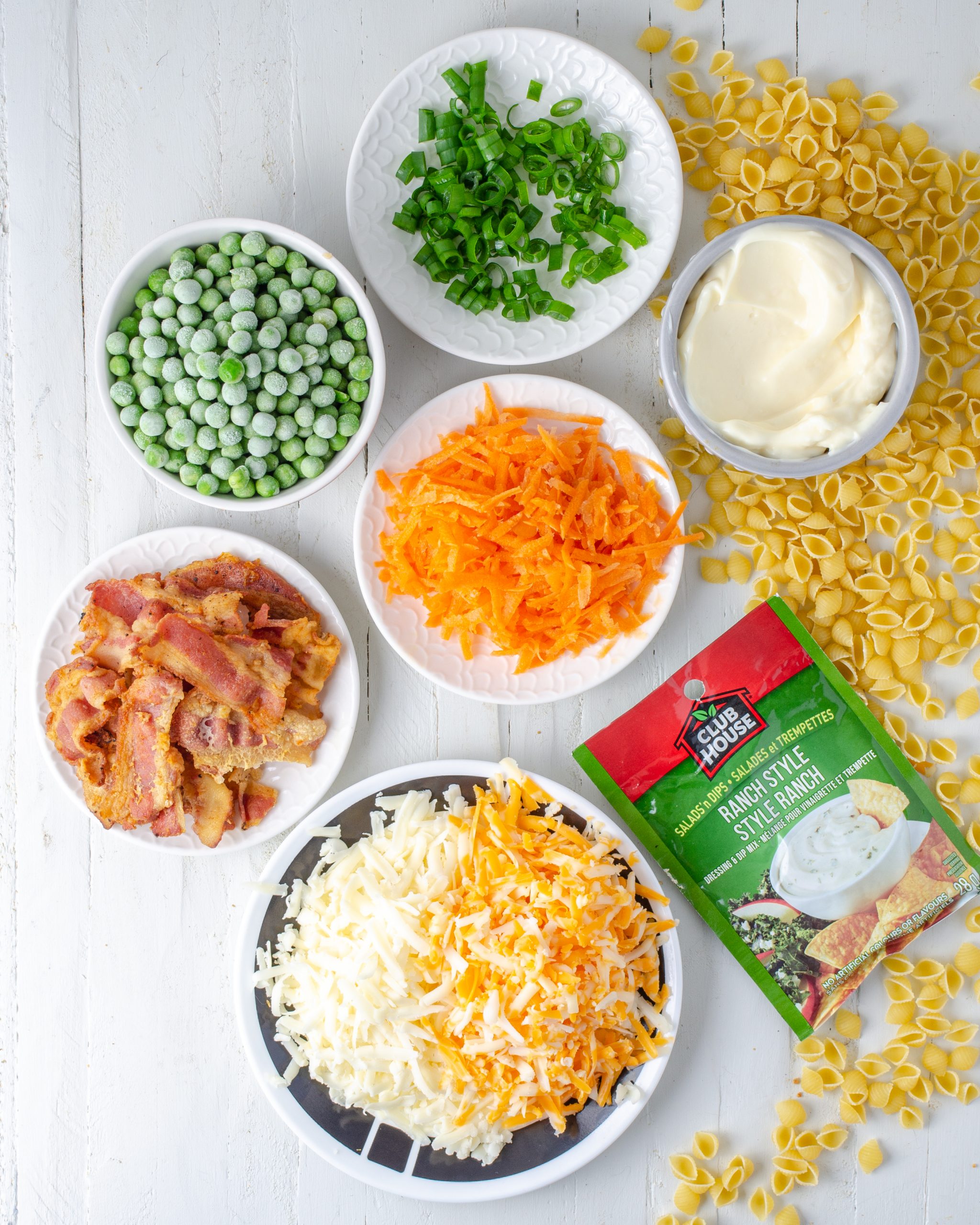 peas and pasta ingredients
