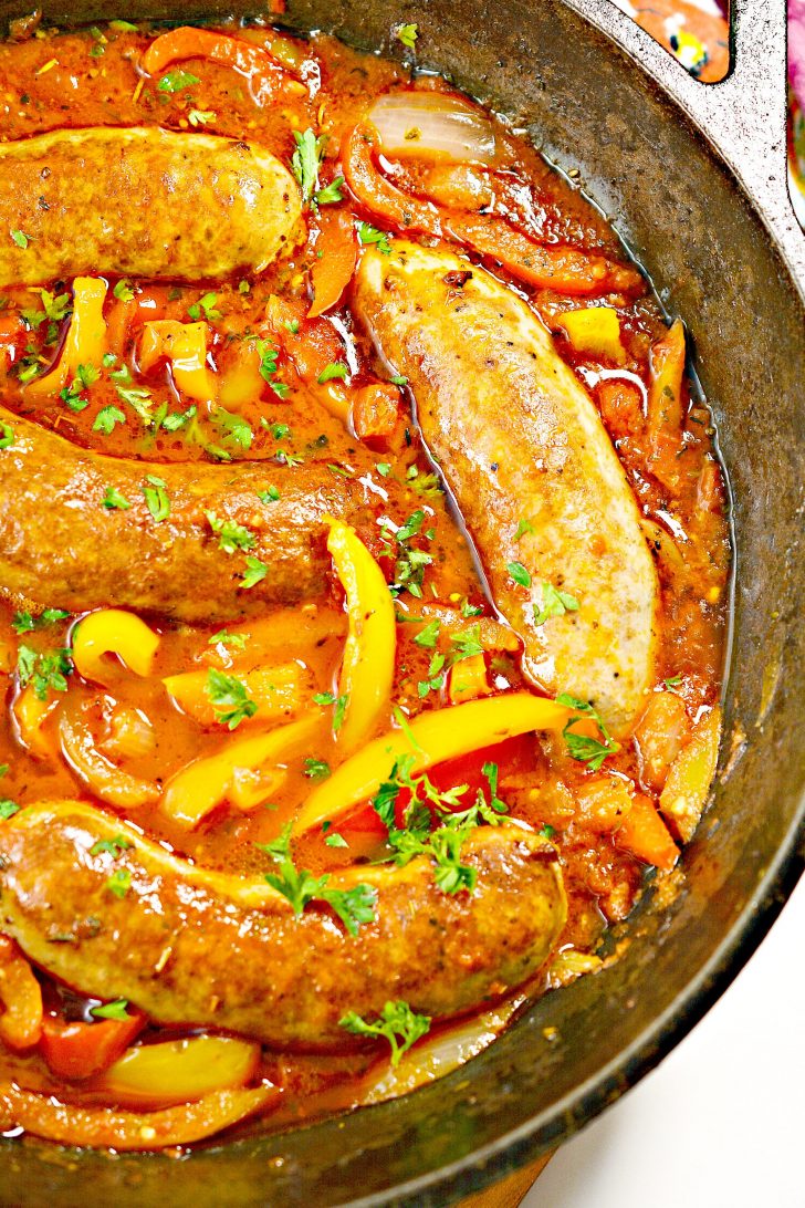 sausage peppers and onions, sausage peppers and onions recipe, baked sausage peppers and onions