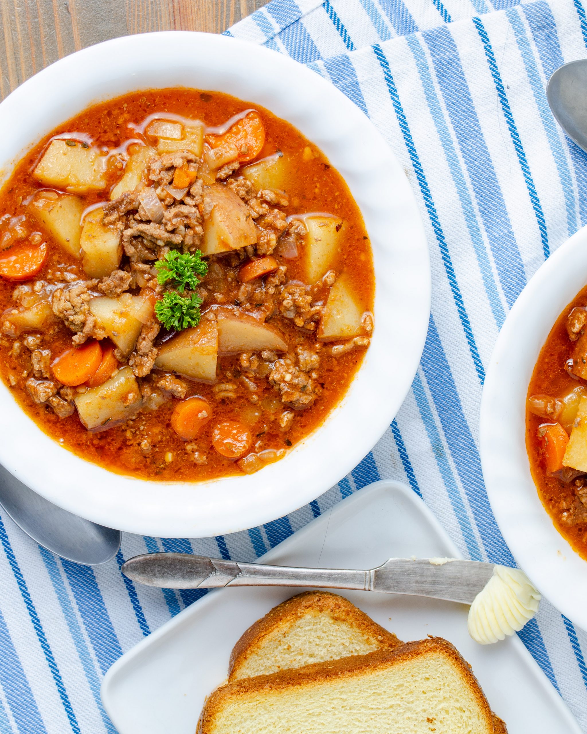 slow cooker poor man's stew, poor man's stew, ground beef stew