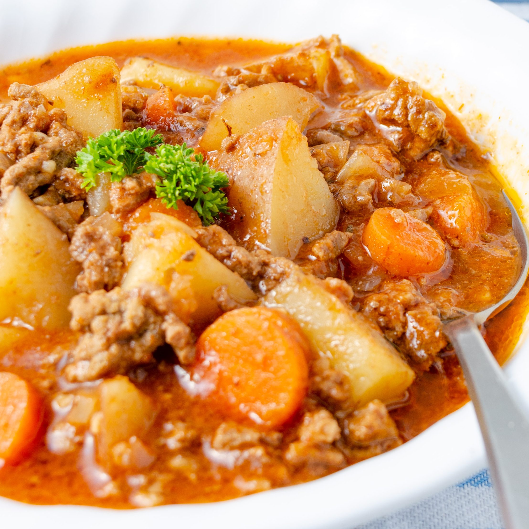 slow cooker poor man's stew, poor man's stew, ground beef stew