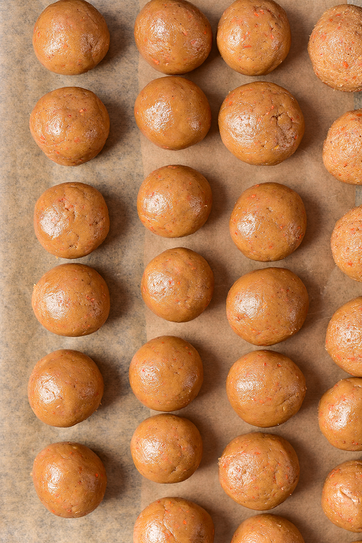 Form the cake mixture into 22 evenly-sized cake balls. 