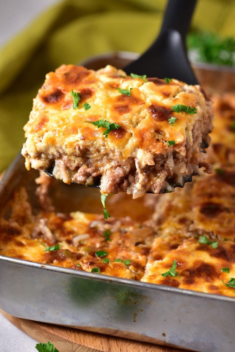 Cheesy Ground Beef Rice Casserole - Sweet Pea's Kitchen