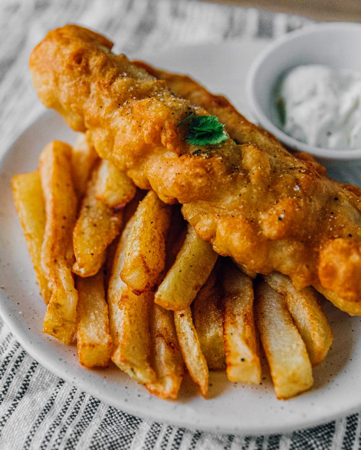 British Beer Battered Fish & Chips - Sweet Pea's Kitchen