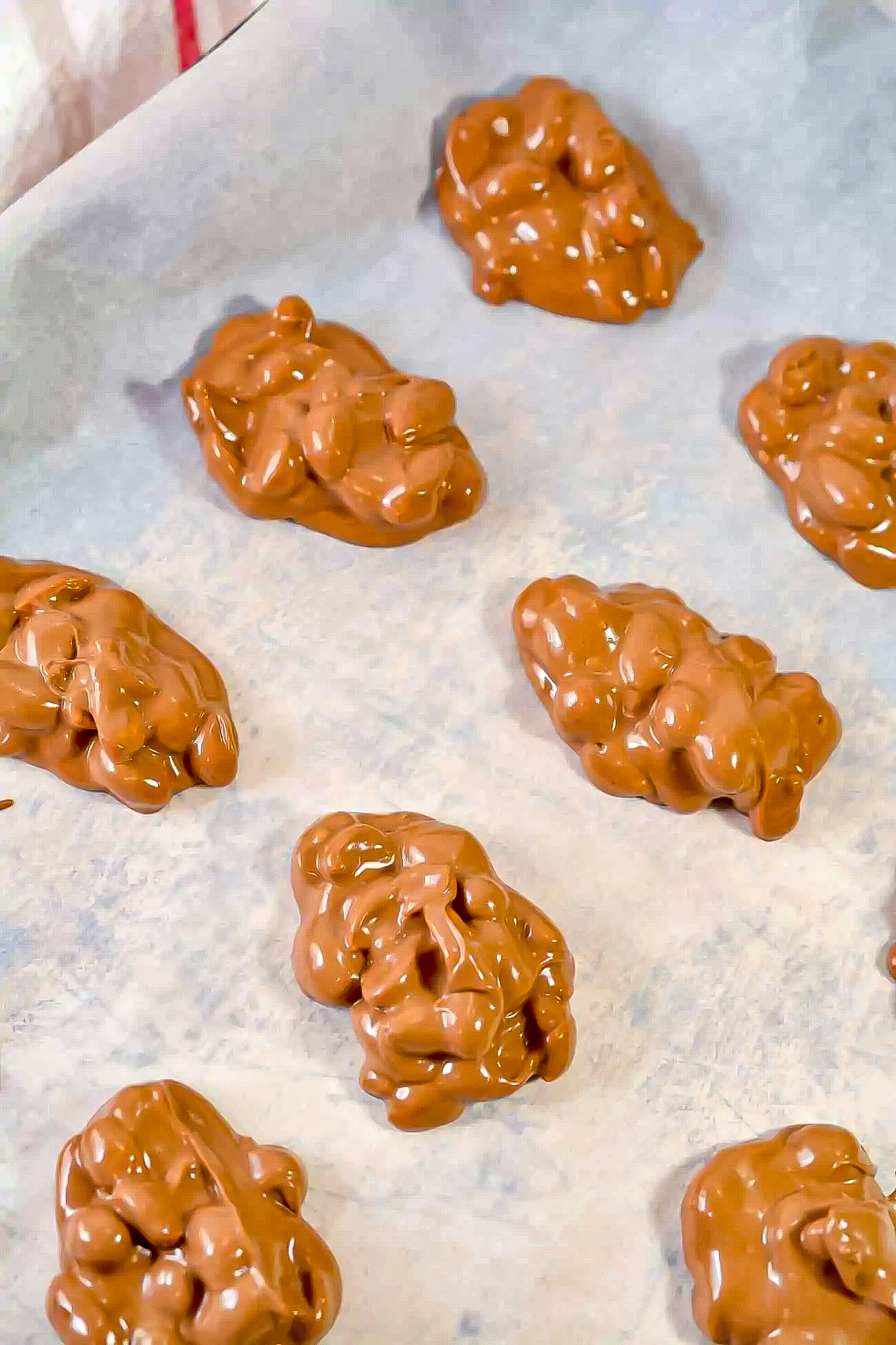 Allow the candy clusters to harden and set for several hours.
