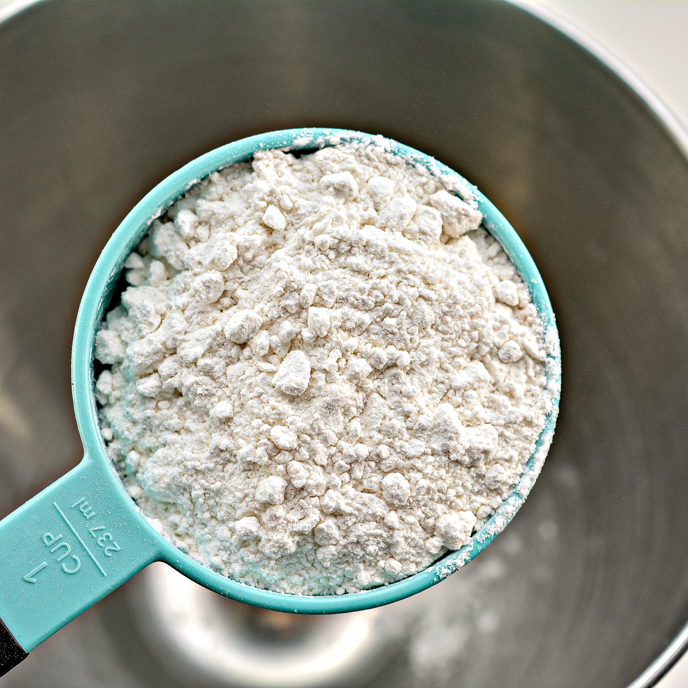 Adding Self-rising flour.