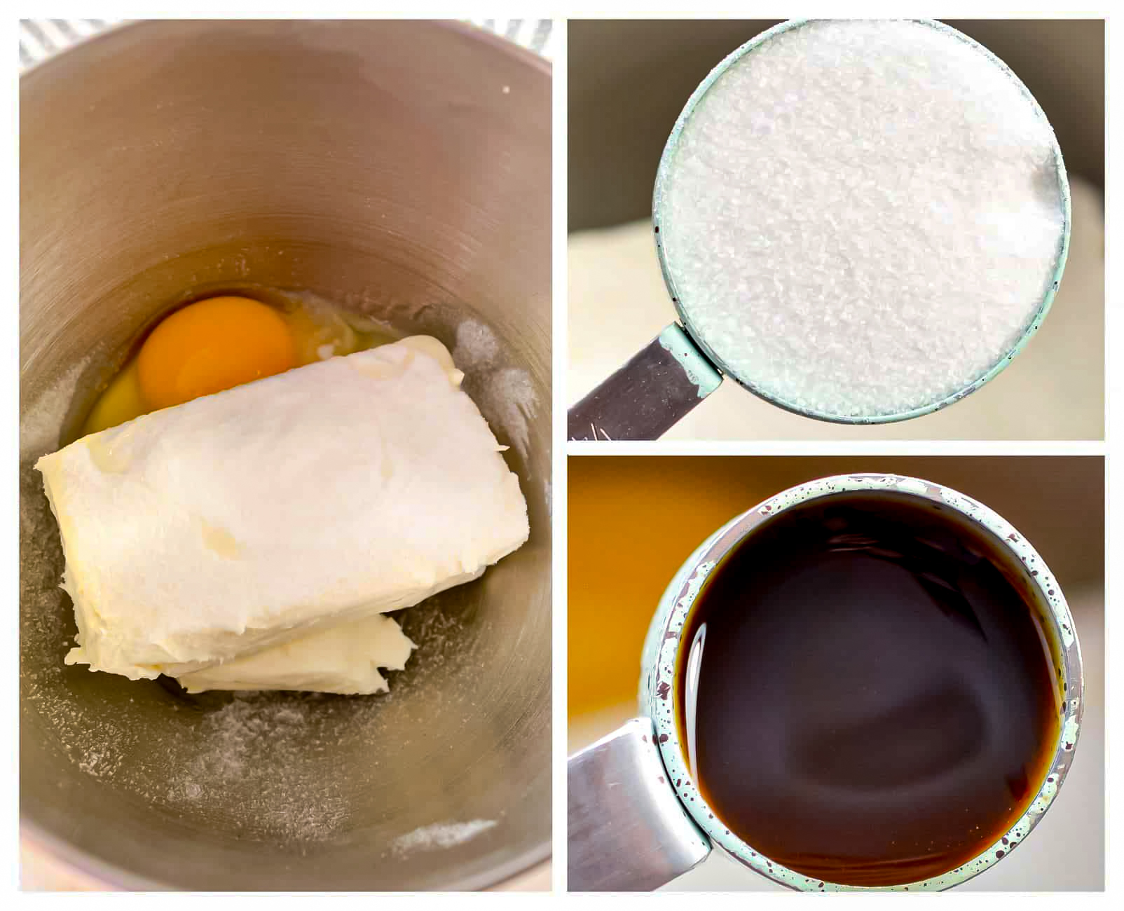 In a mixing bowl, beat together the cream cheese, sugar, vanilla, and last large egg until smooth and creamy.