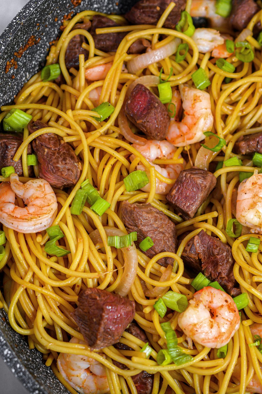 Steak and Shrimp Teriyaki Noodles - Sweet Pea's Kitchen